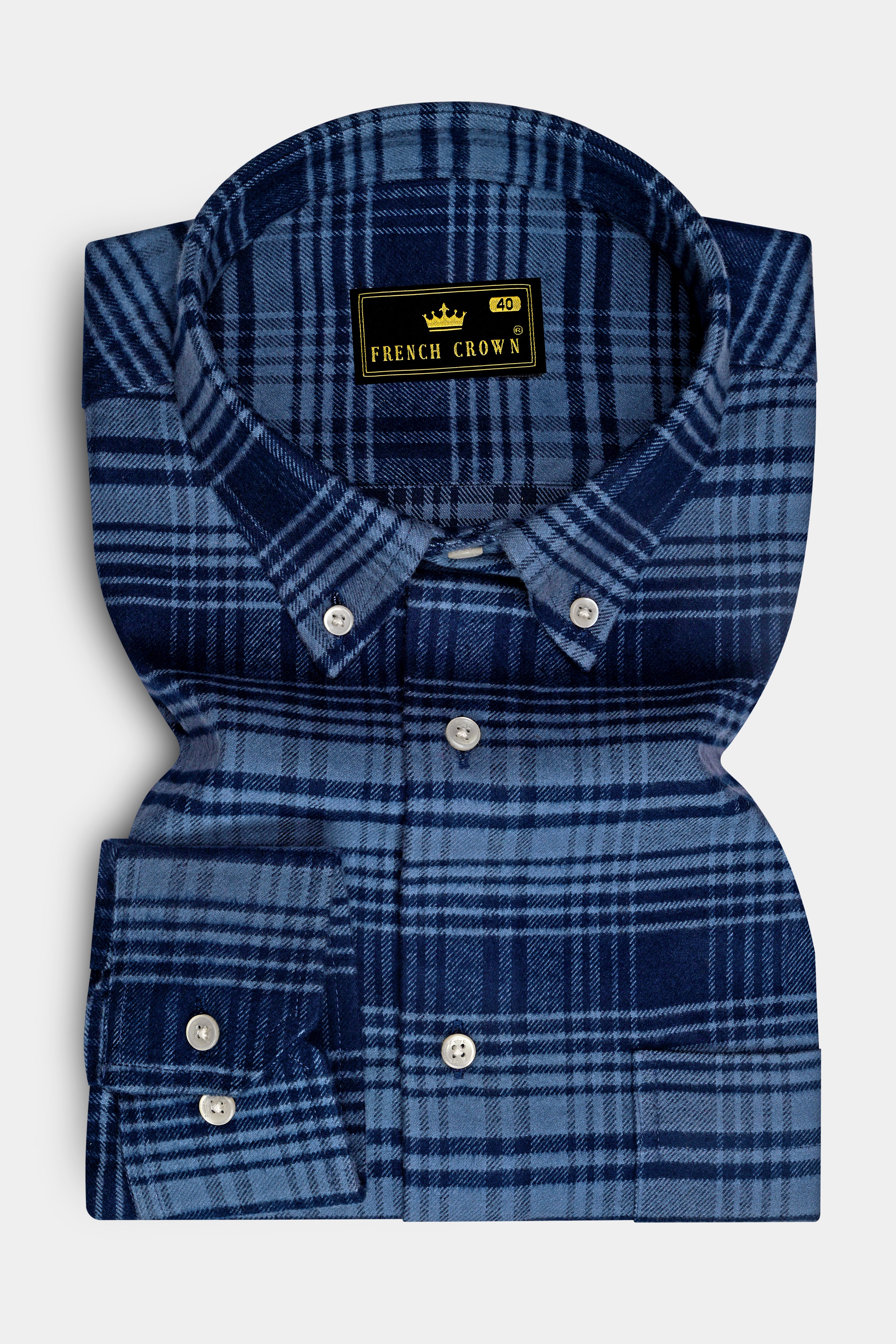 Mirage with Regent Blue Checkered Flannel Shirt