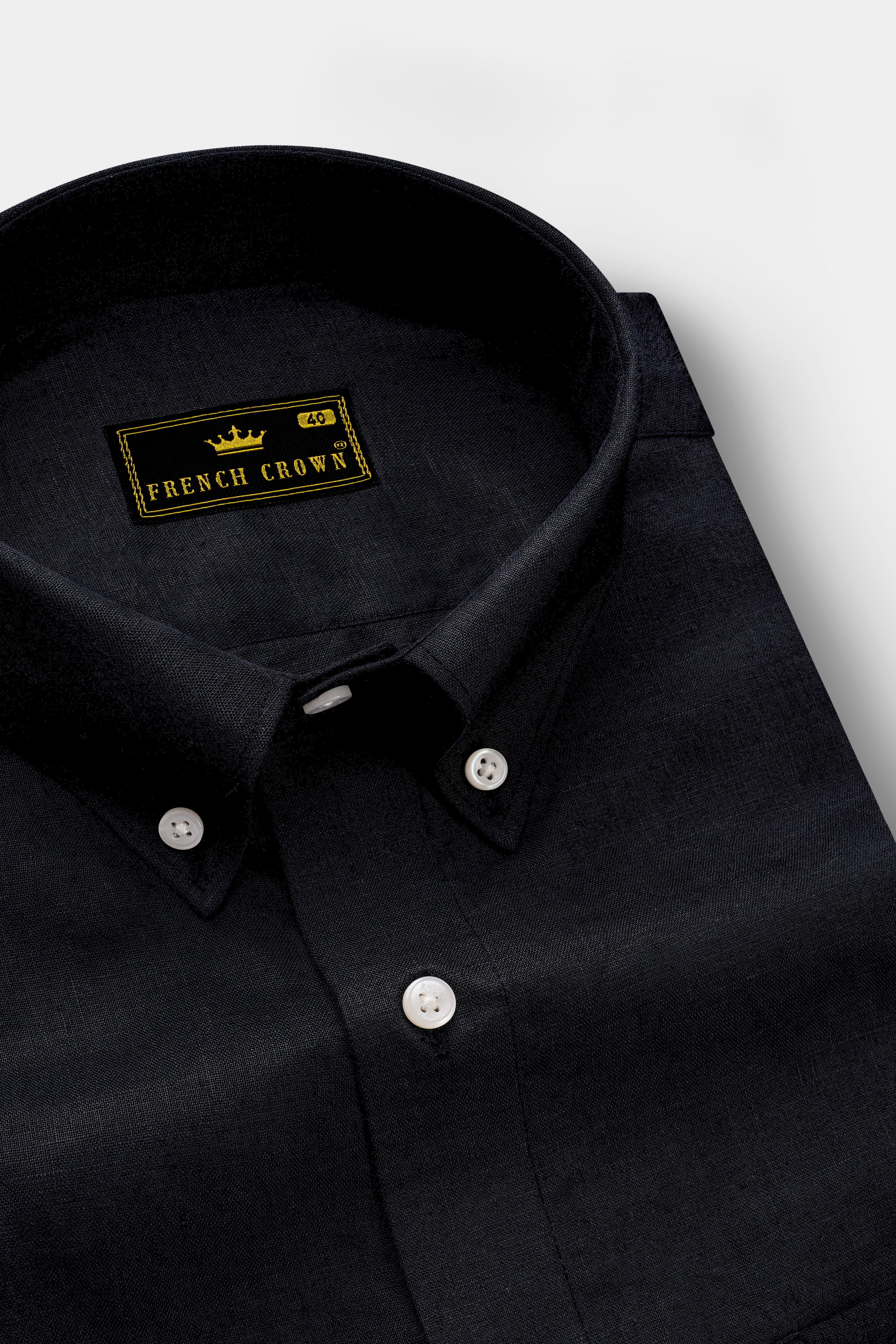 Jade Black Luxurious Linen Shirt