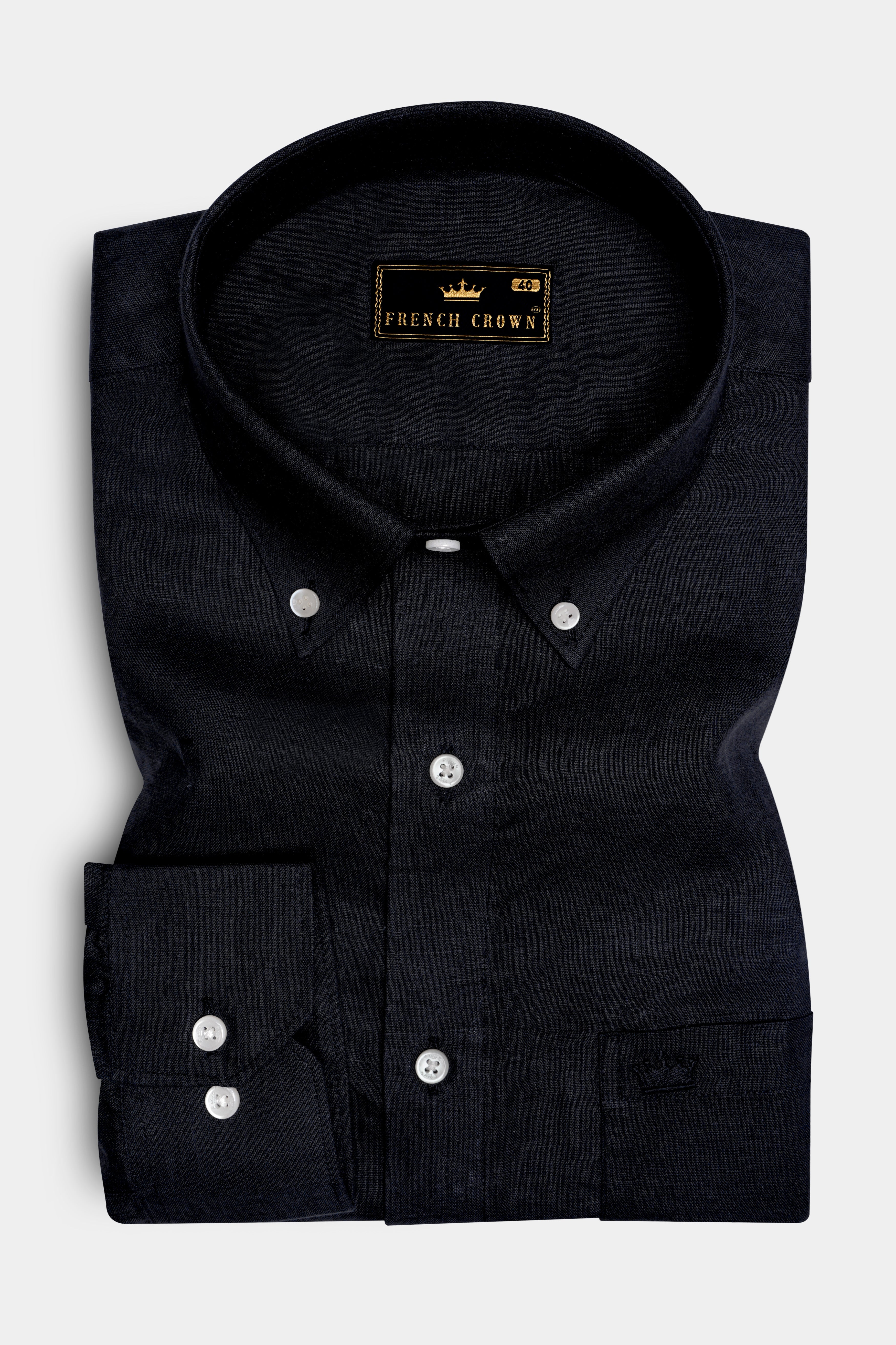 Jade Black Luxurious Linen Shirt