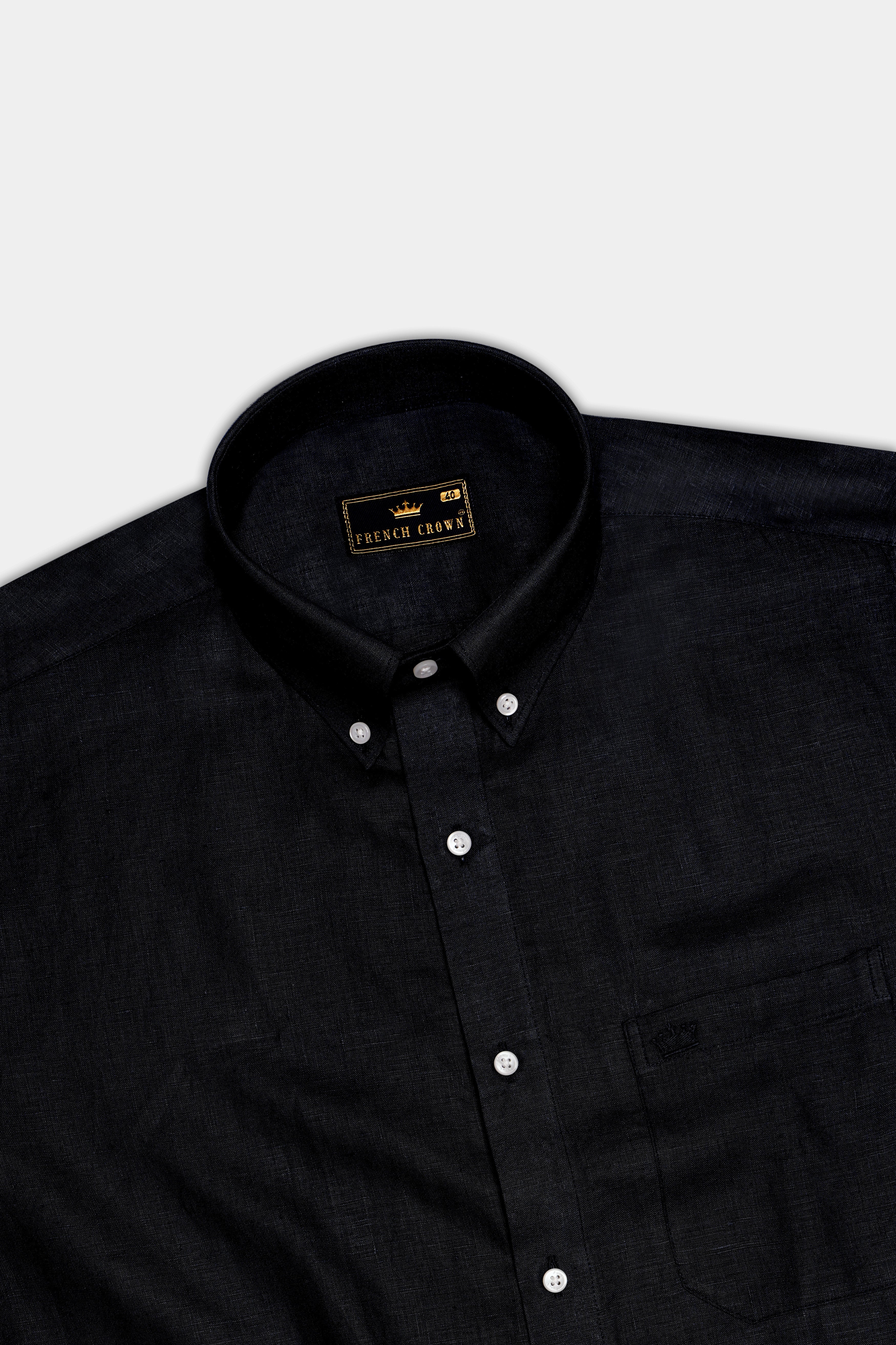 Jade Black Luxurious Linen Shirt