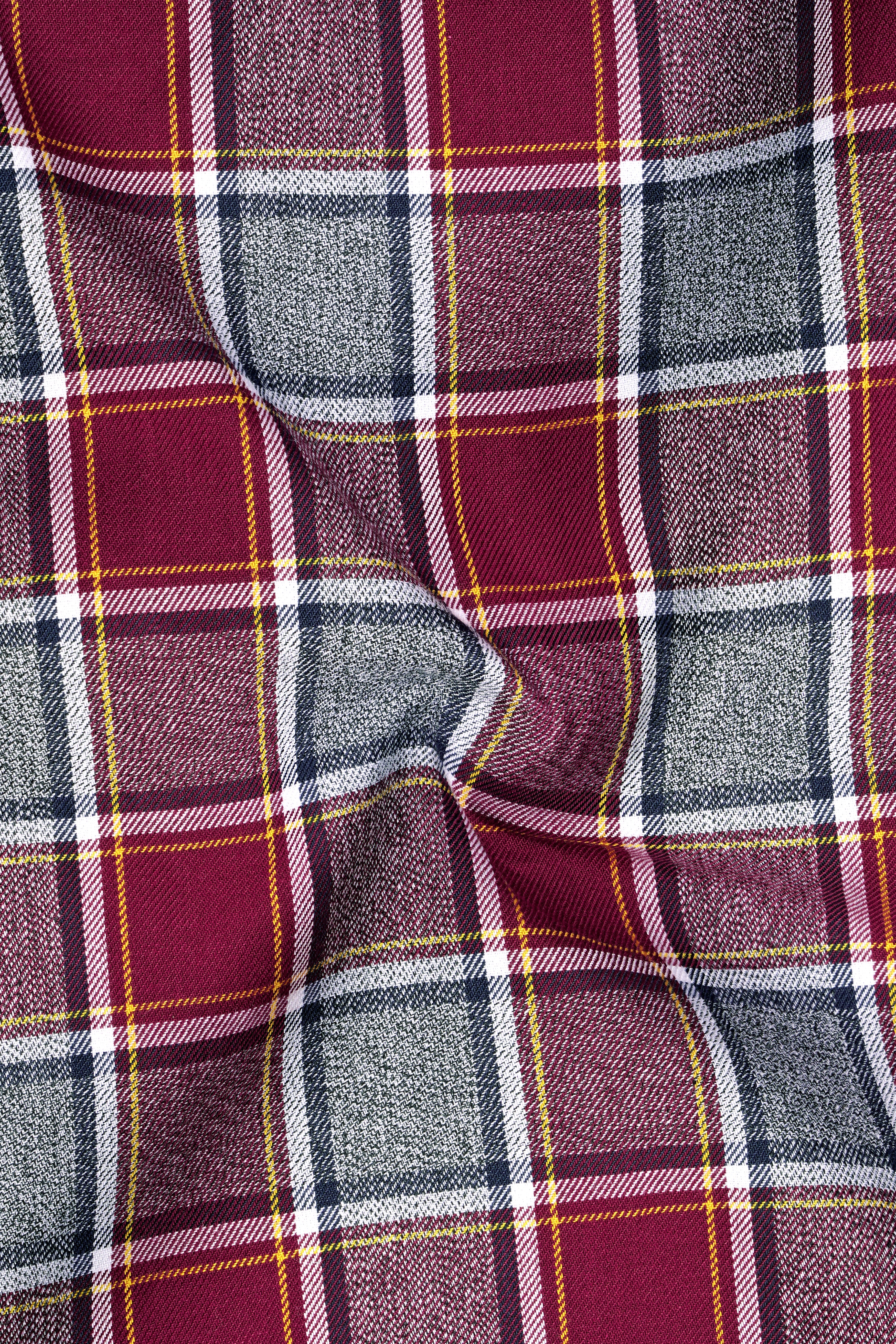 Cherrywood Red Multicolour Twill Checkered Premium Cotton Shirt
