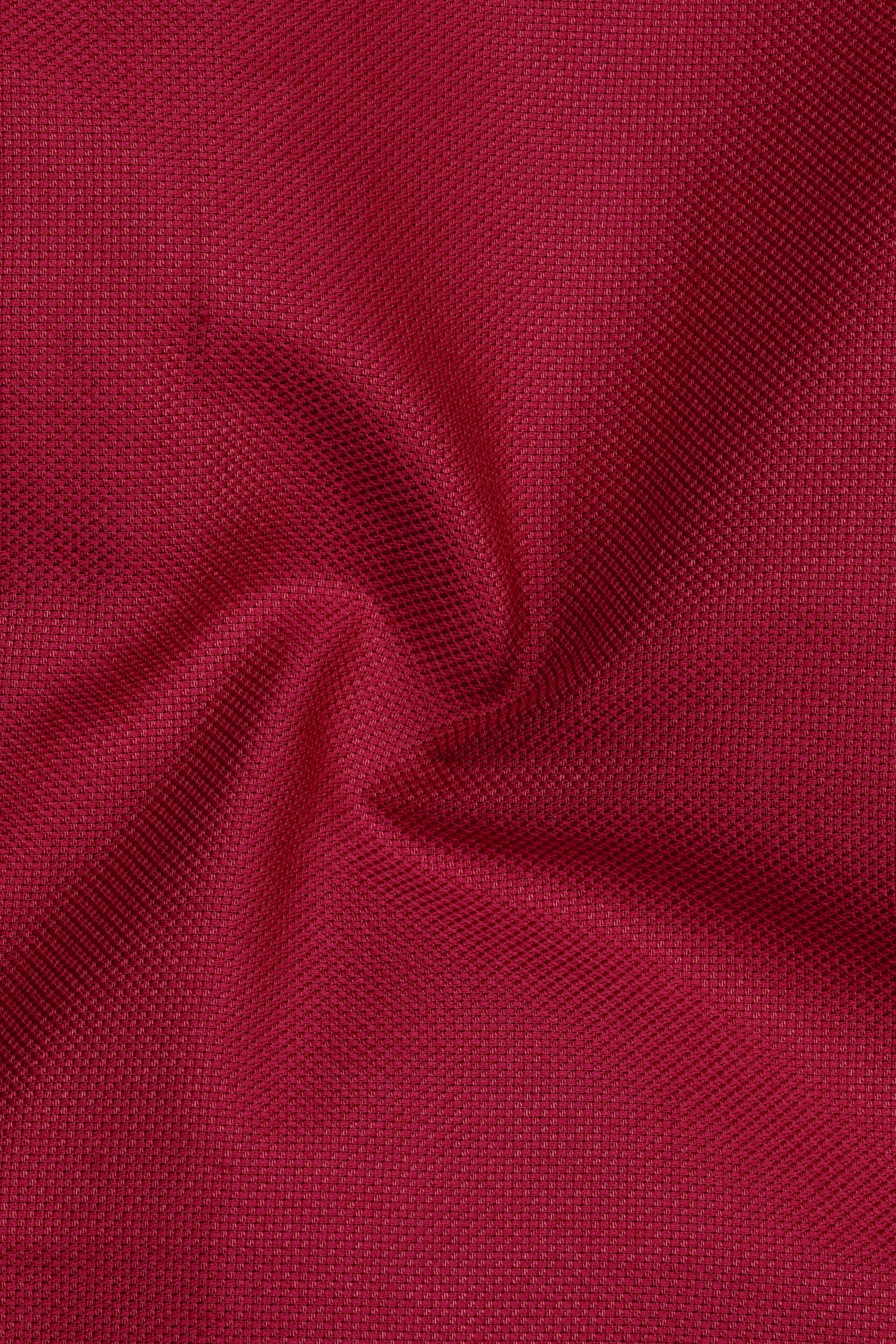 Merlot Red Dobby Textured Premium Giza Cotton Shirt