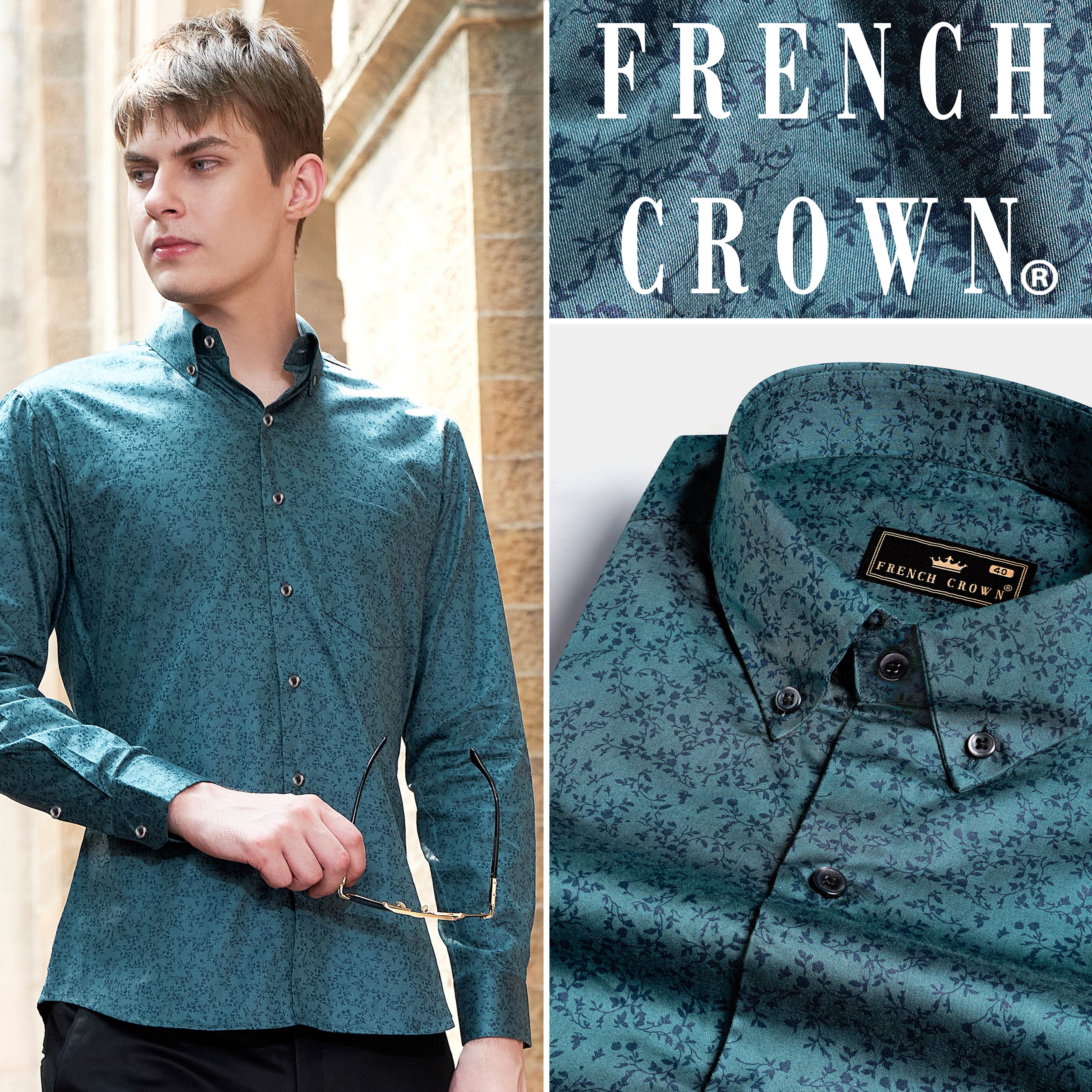 Teal colored mens dress shirts deals