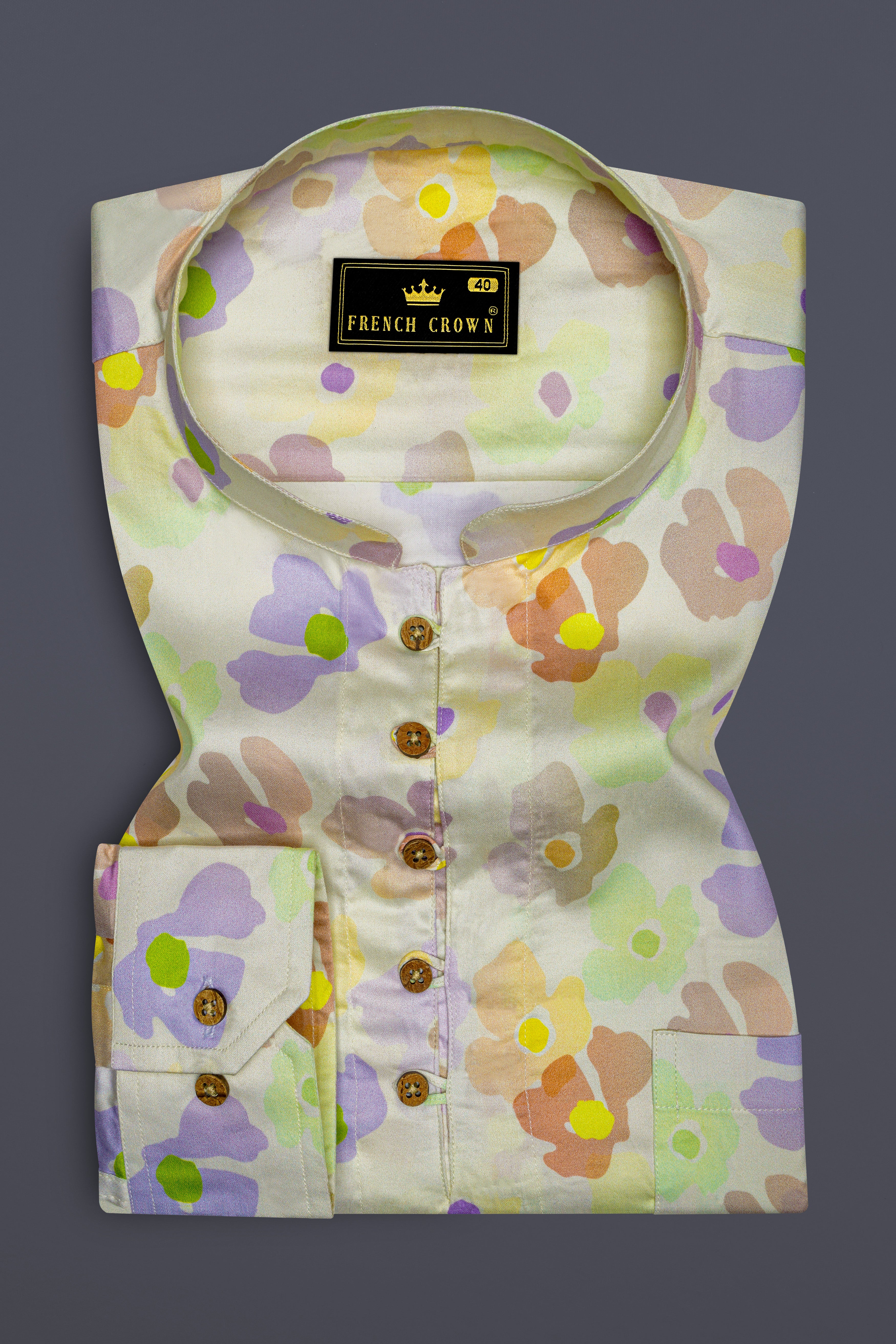 Mercury Cream Multicolour Floral Printed Super Soft Premium Cotton Kurta Shirt