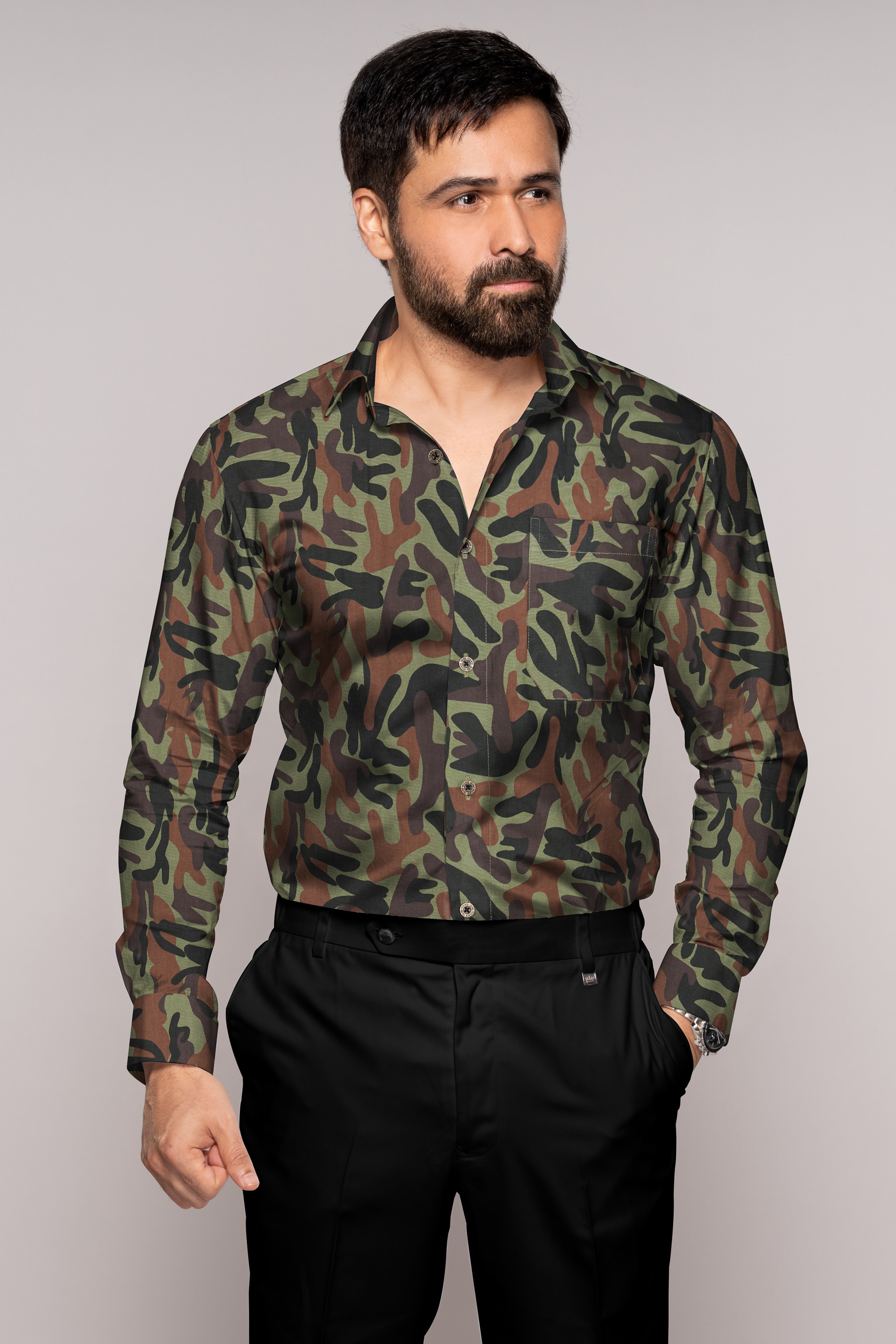 Brownish with Gunmetal Gray Multicolour Royal Oxford Shirt
