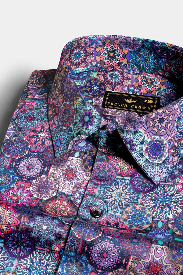 Rhino Blue with Cranberry Red Multicolour Bohemian Printed Super Soft Premium Cotton Shirt 9300-BLK-38, 9300-BLK-H-38, 9300-BLK-39, 9300-BLK-H-39, 9300-BLK-40, 9300-BLK-H-40, 9300-BLK-42, 9300-BLK-H-42, 9300-BLK-44, 9300-BLK-H-44, 9300-BLK-46, 9300-BLK-H-46, 9300-BLK-48, 9300-BLK-H-48, 9300-BLK-50, 9300-BLK-H-50, 9300-BLK-52, 9300-BLK-H-52