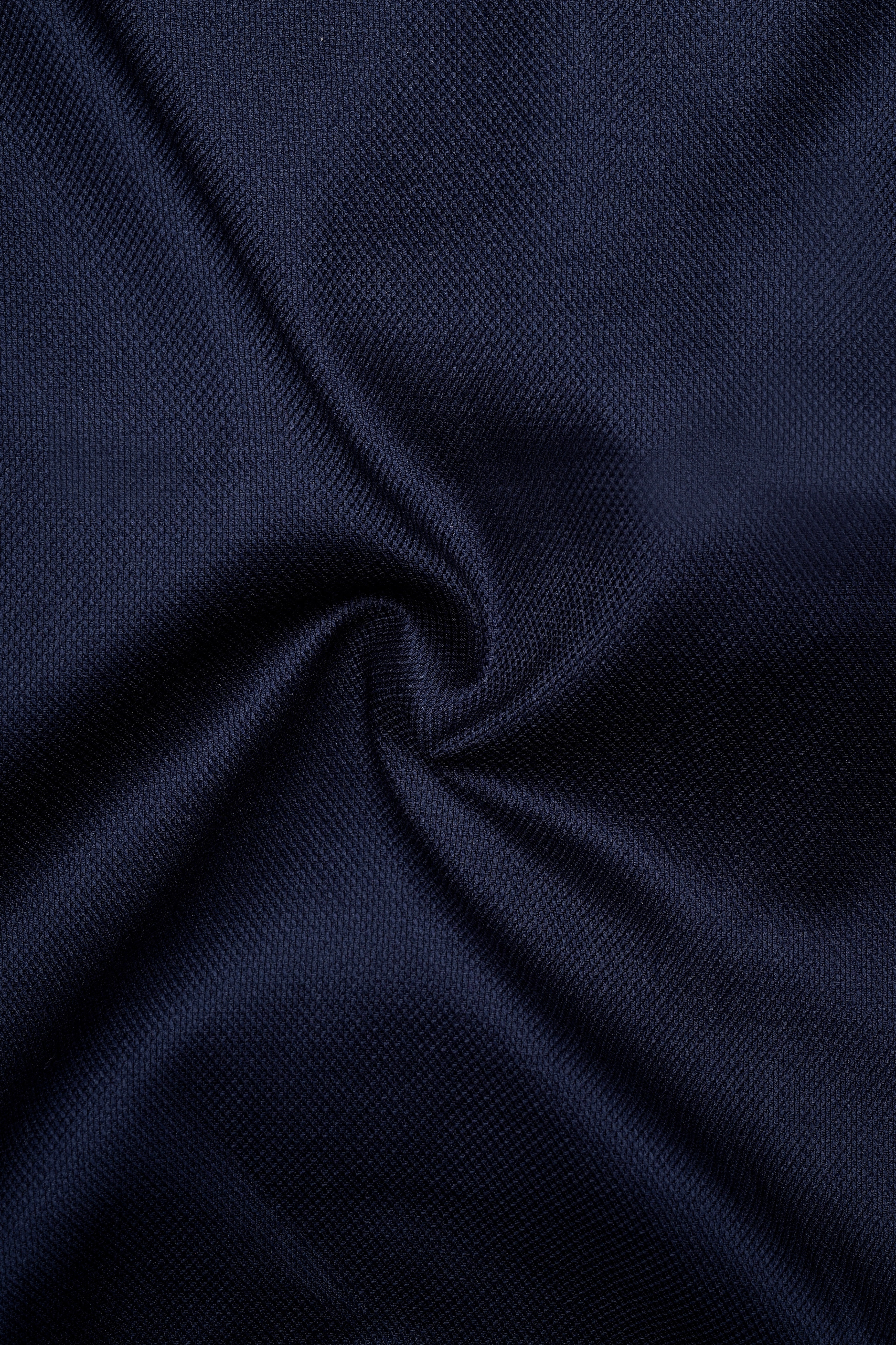 Ebony Blue Dobby Textured Premium Giza Cotton Shirt