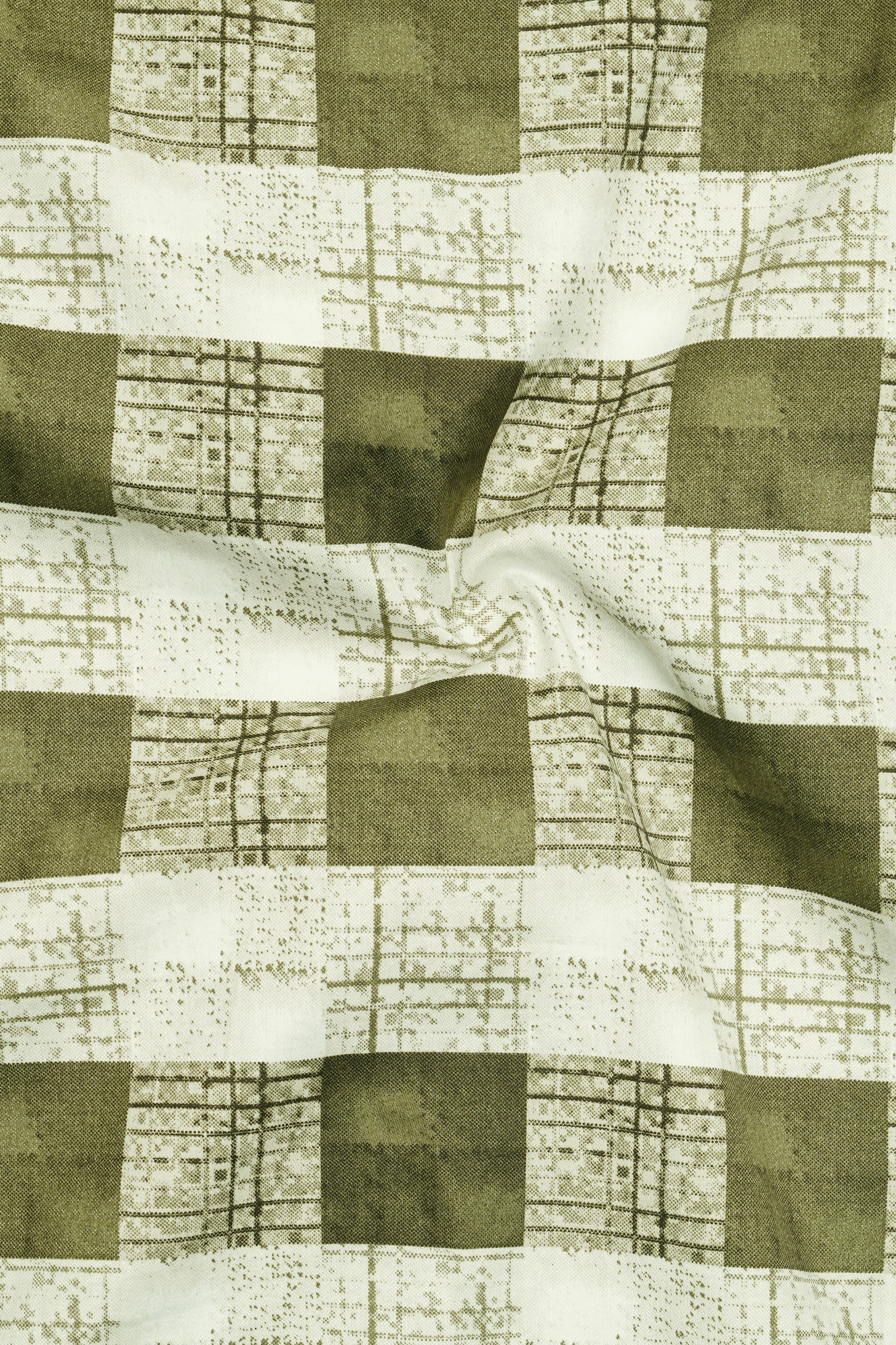 Porcelain Cream with Moccasin Green Super Soft Premium Cotton Shirt