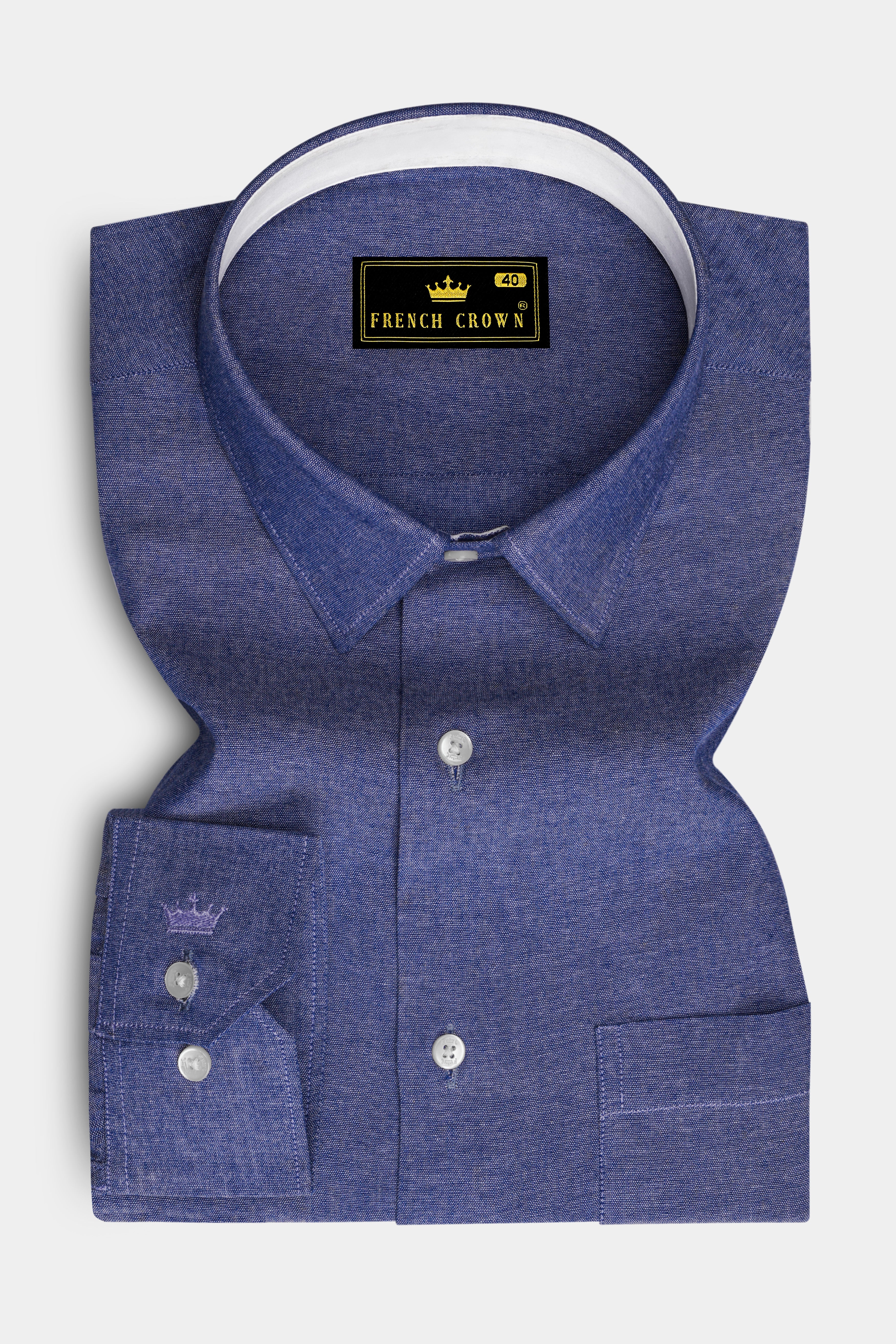 Scampi Blue Luxurious Linen Shirt