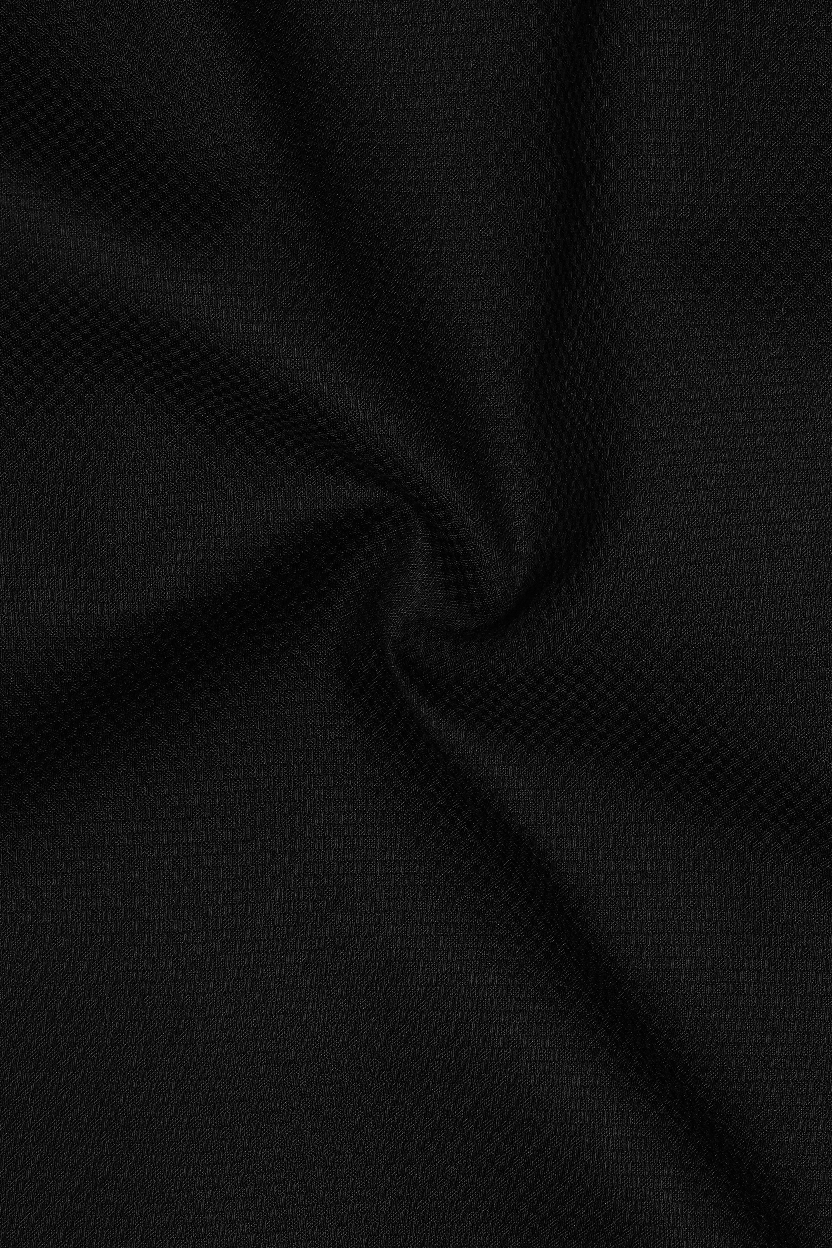 Jade Black Dobby Textured Premium Giza Cotton Shirt