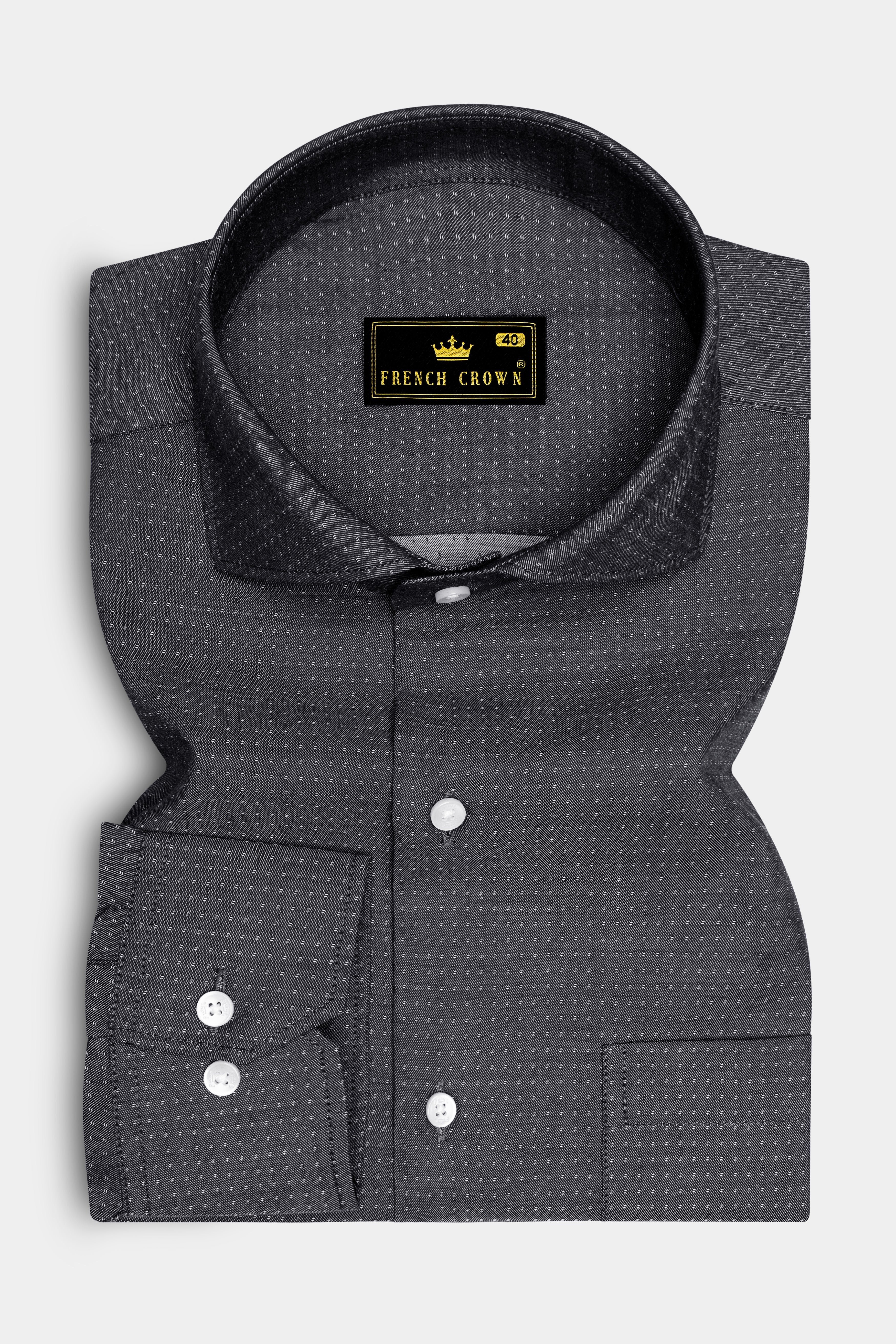 Storm Dust Gray Twill Premium Cotton Shirt