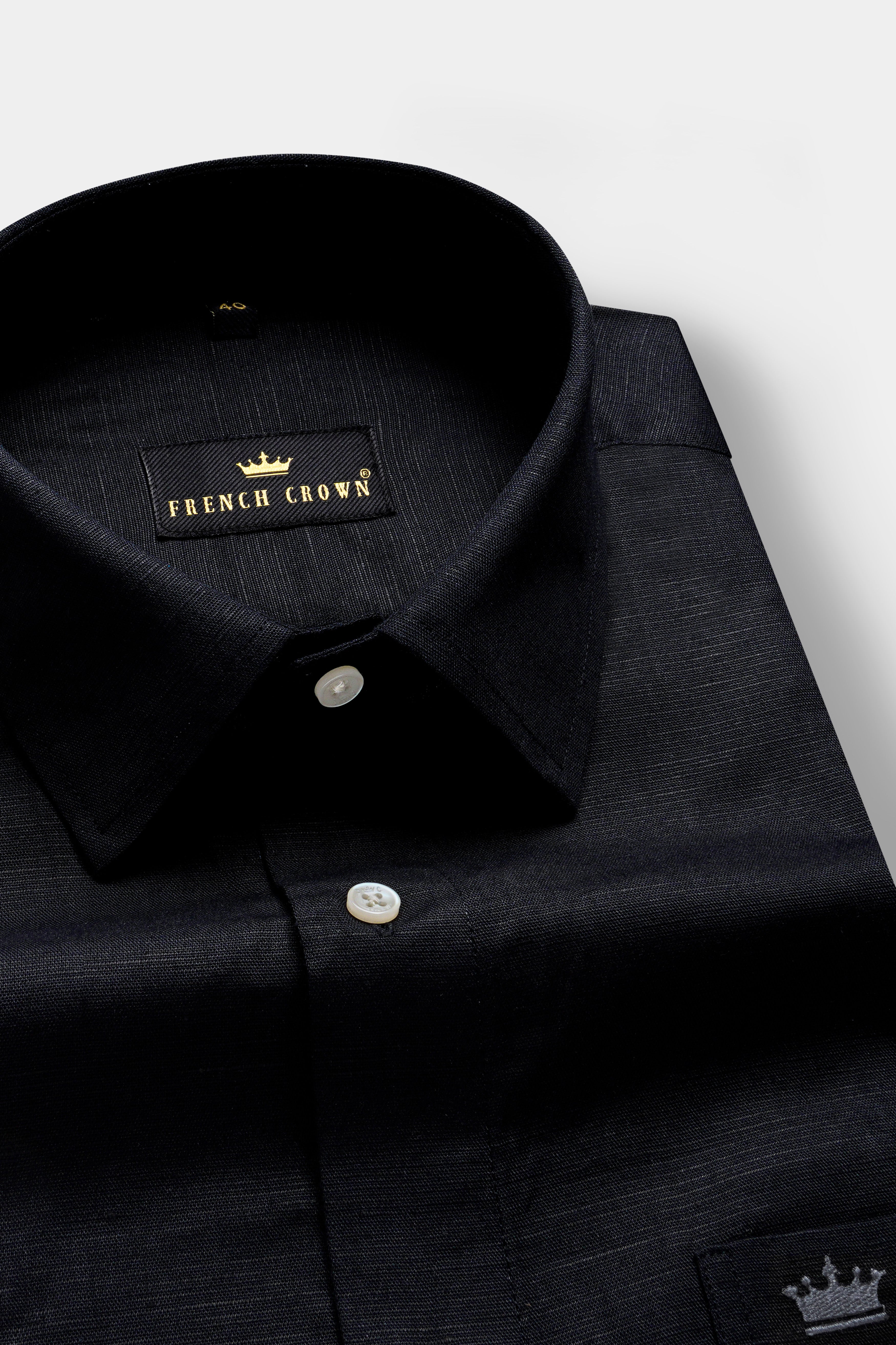 Midnight Black Luxurious Linen SHIRT