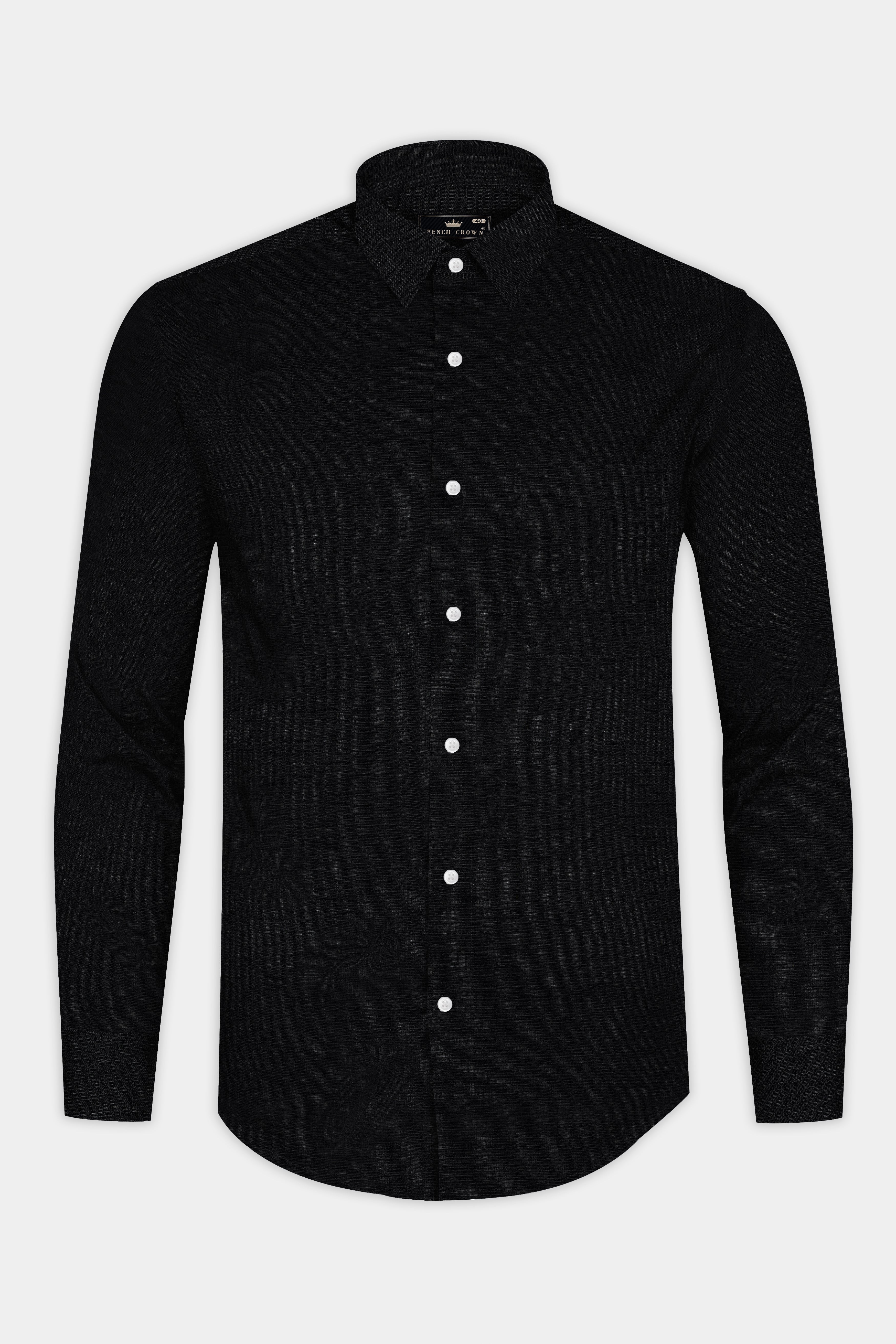 Midnight Black Luxurious Linen SHIRT