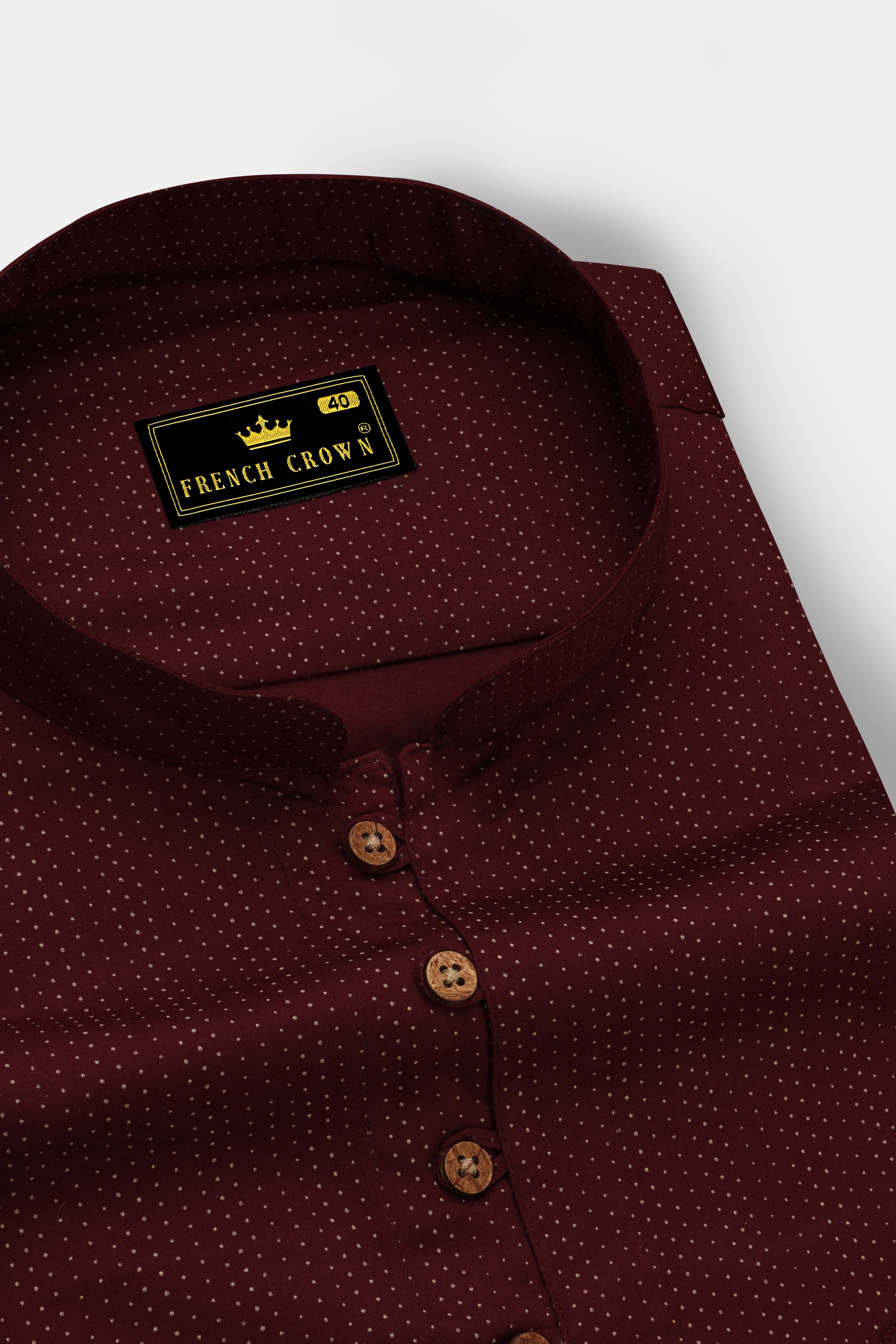 Espresso Maroon with Bizarre Cream Super Soft Premium Cotton Kurta Shirt