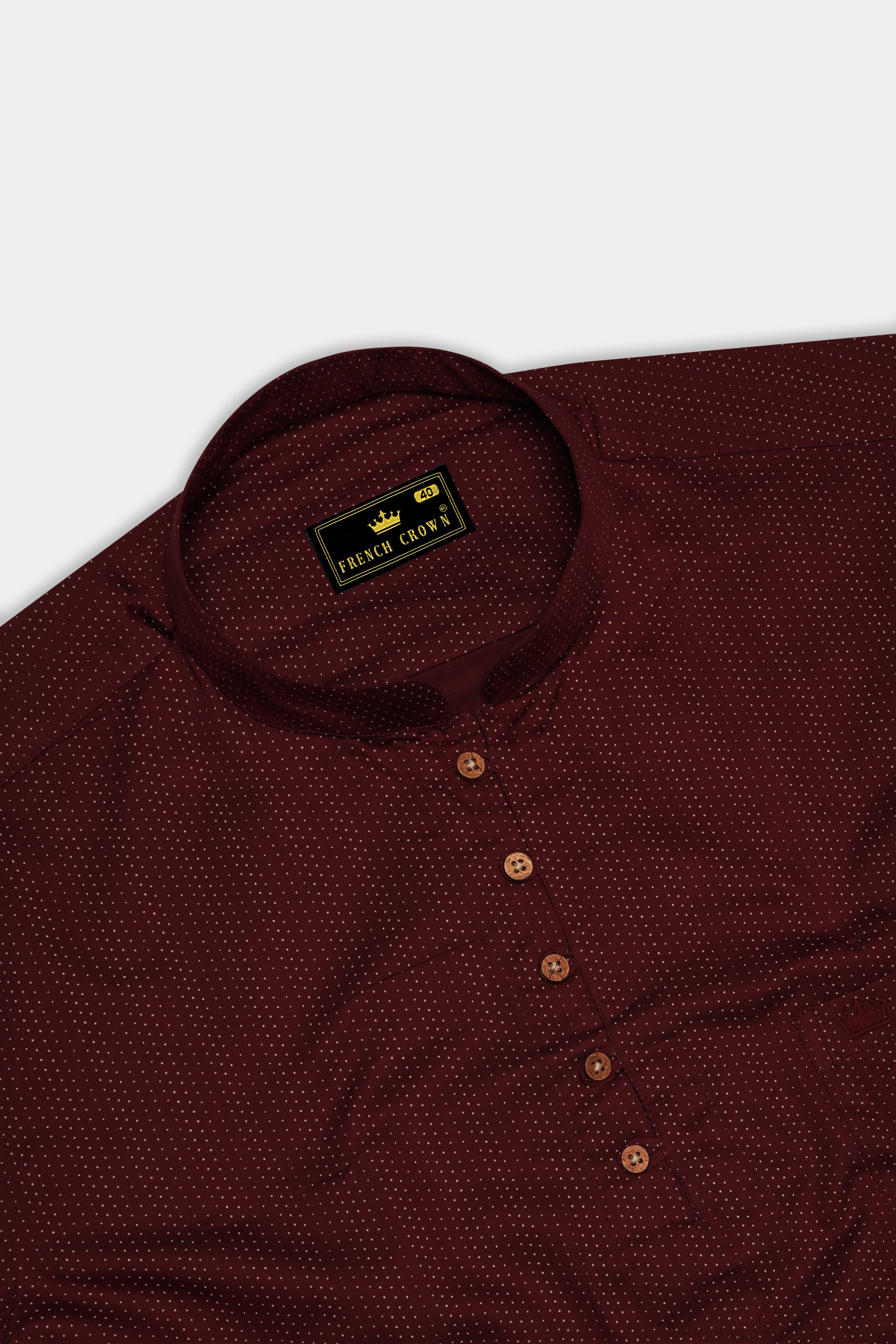 Espresso Maroon with Bizarre Cream Super Soft Premium Cotton Kurta Shirt