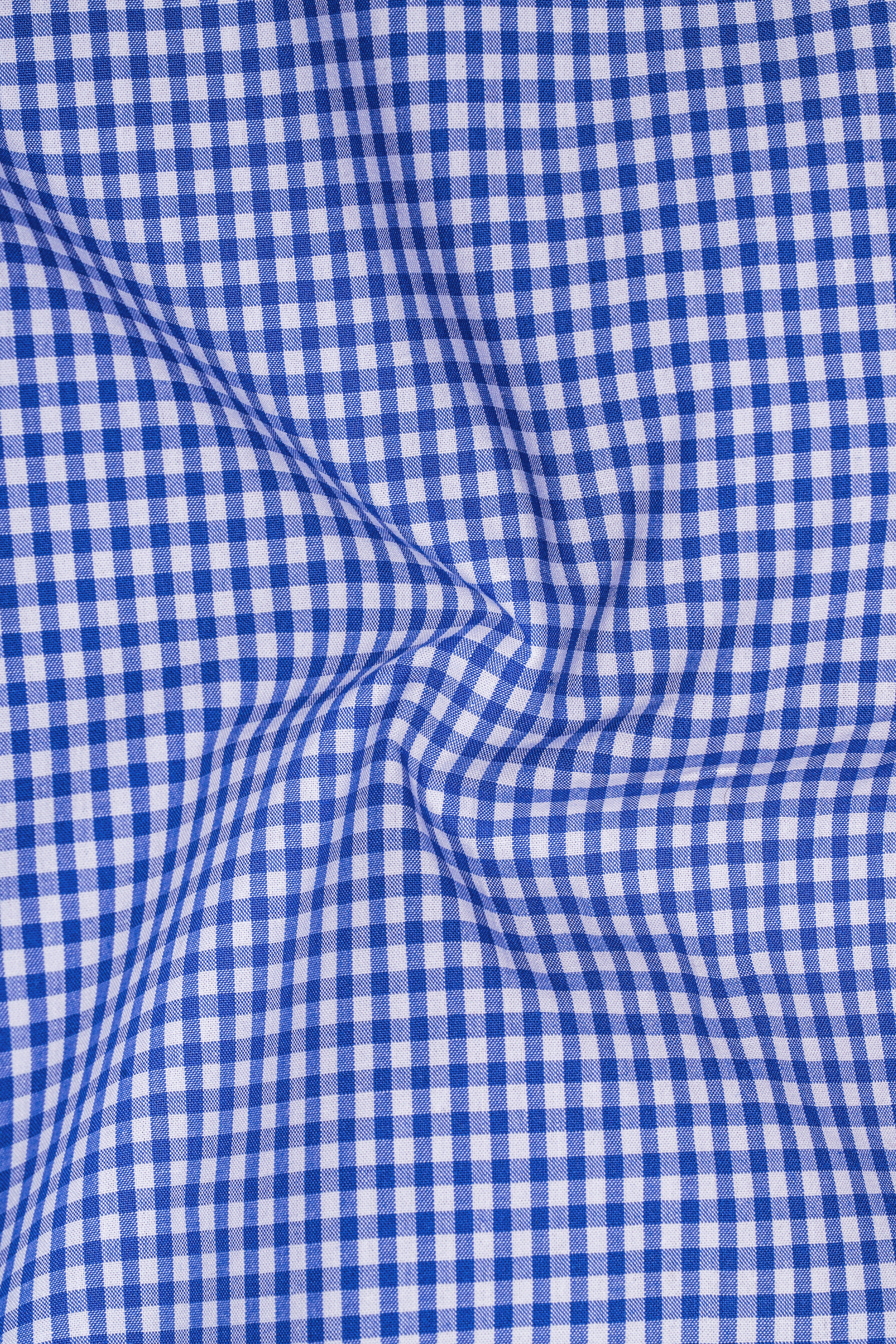 Persian Blue and White Checkered Premium Cotton Designer Shirt