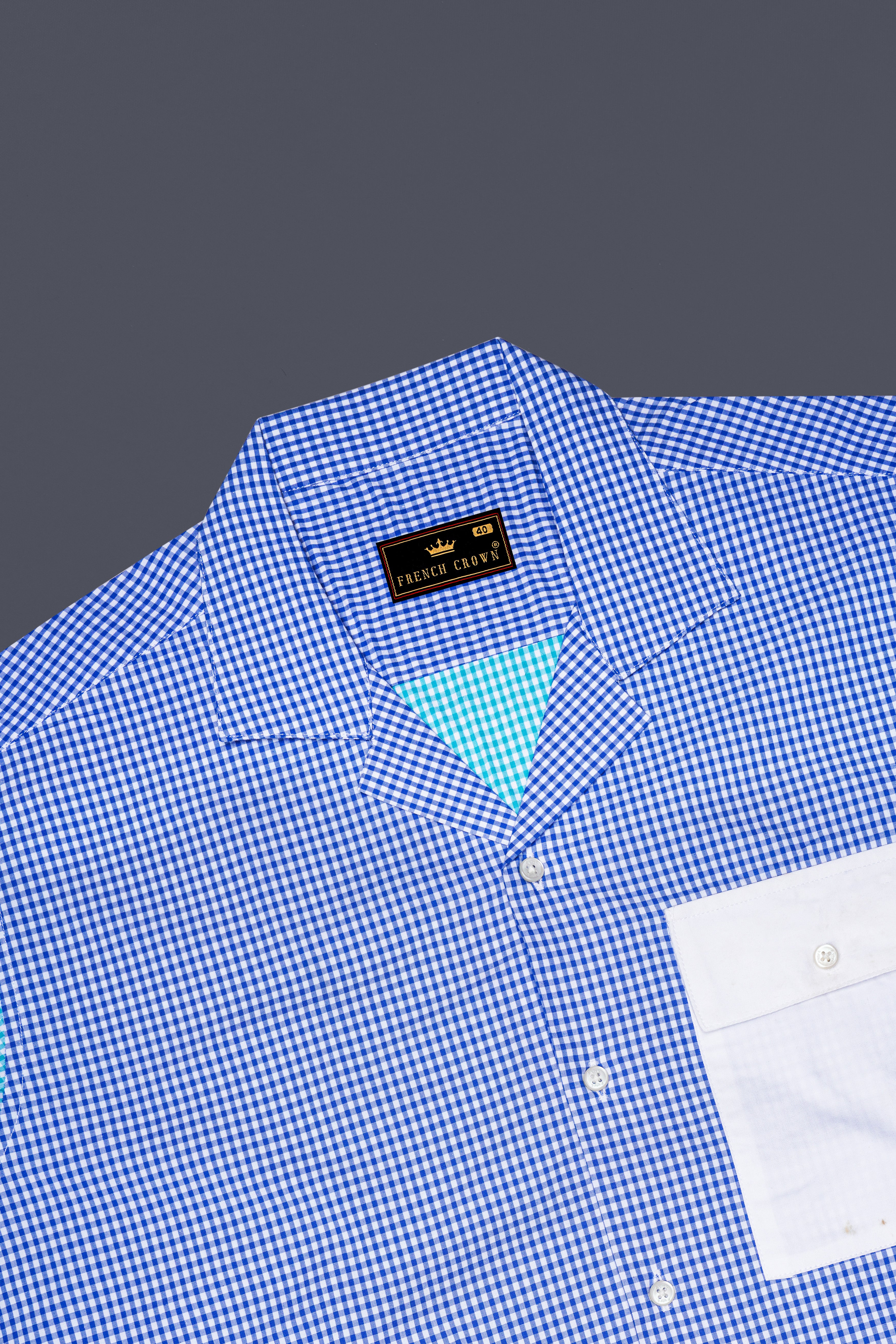 Persian Blue and White Checkered Premium Cotton Designer Shirt