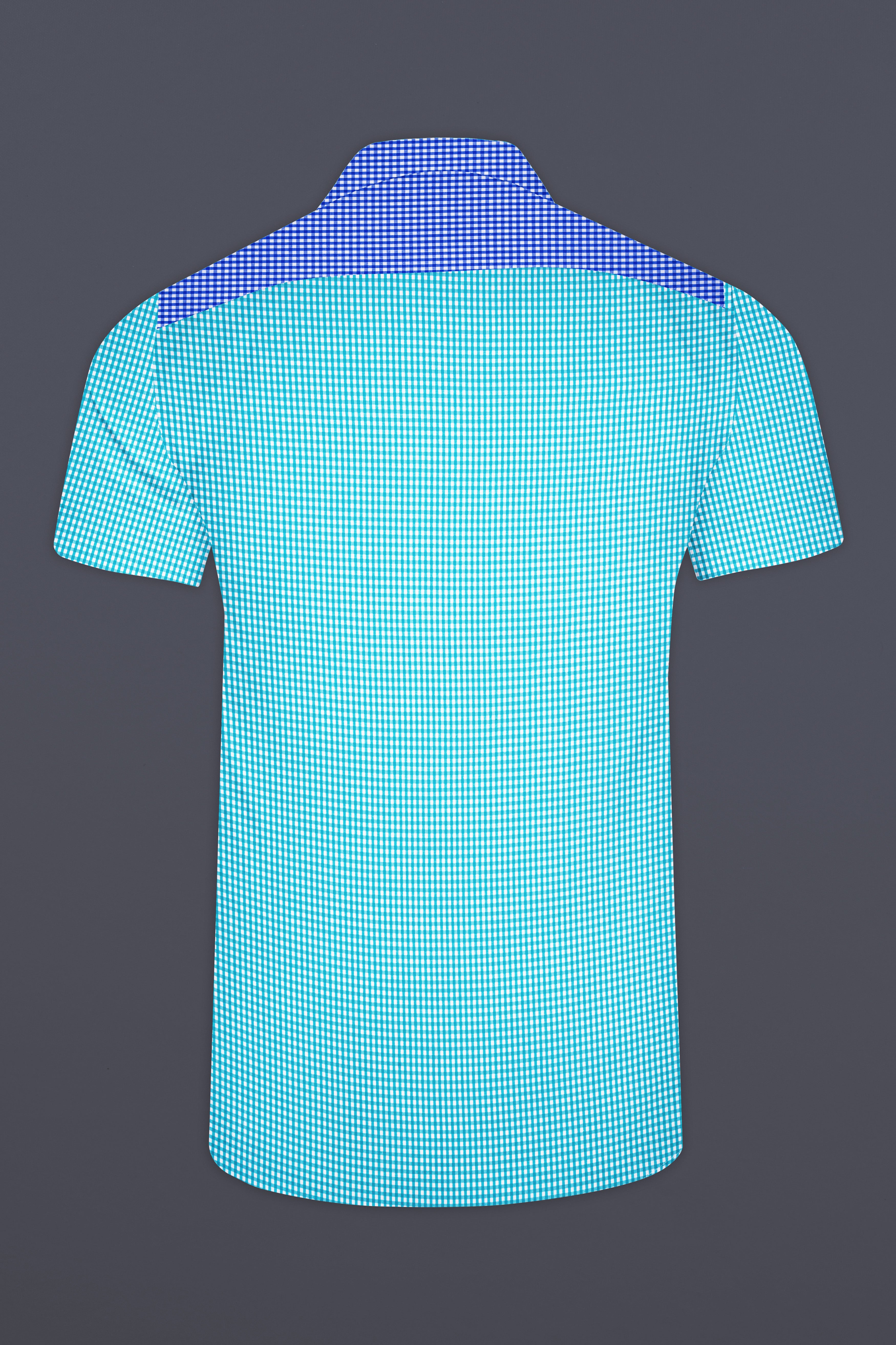 Persian Blue and White Checkered Premium Cotton Designer Shirt