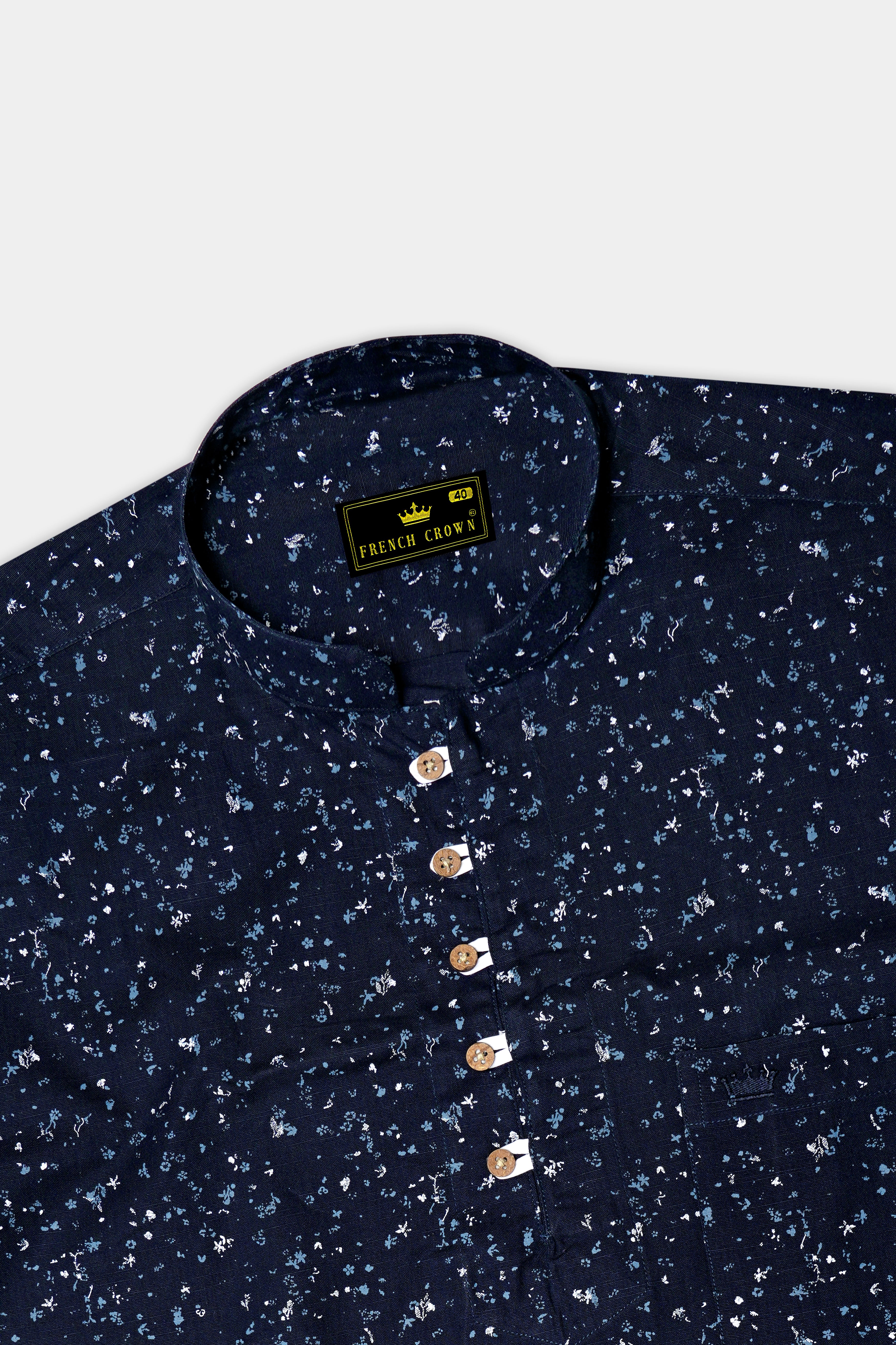 Mirage Blue Textured Luxurious Linen Kurta Shirt