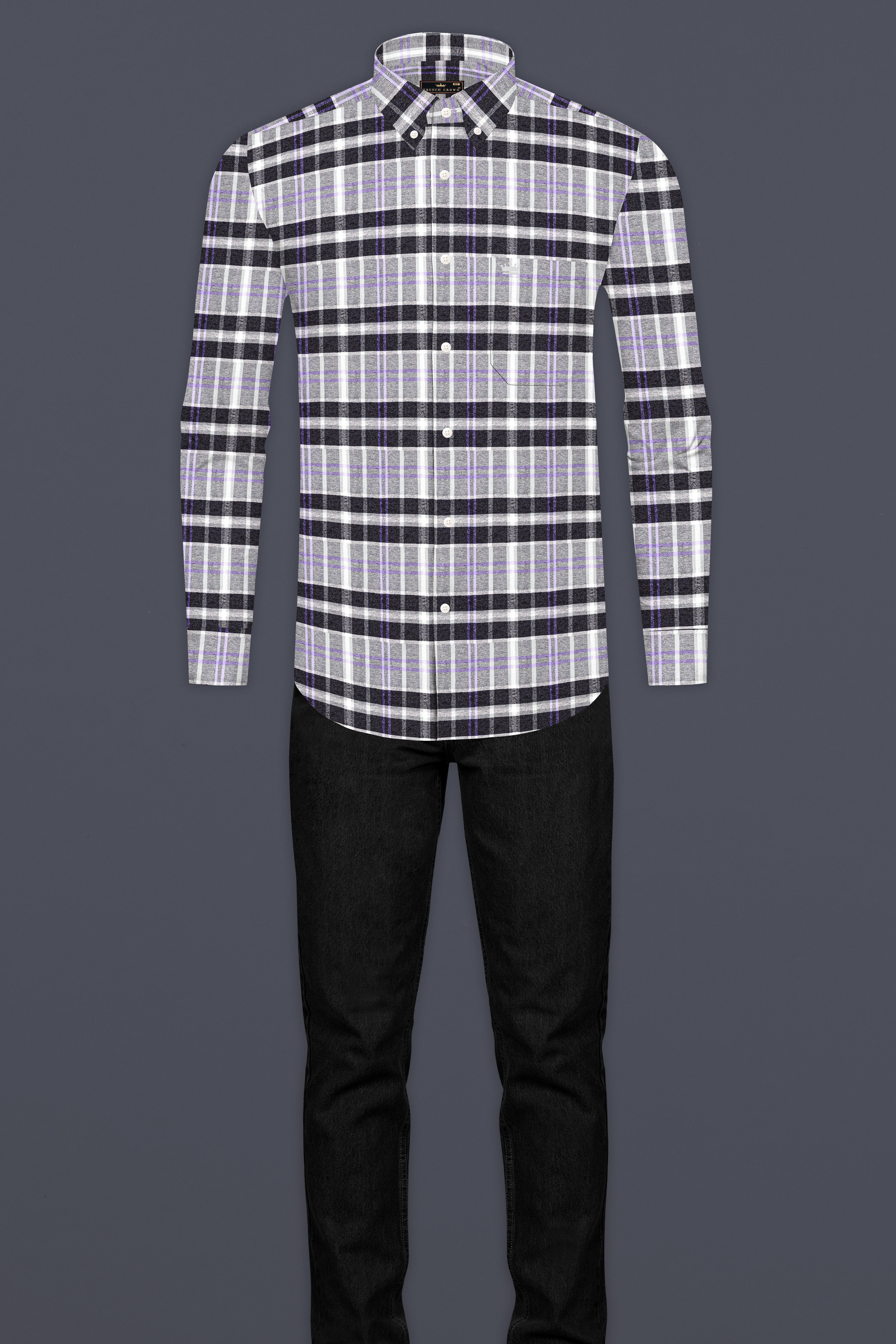 Thunder Black with Spring Gray Checkered Flannel Overshirt/Shacket