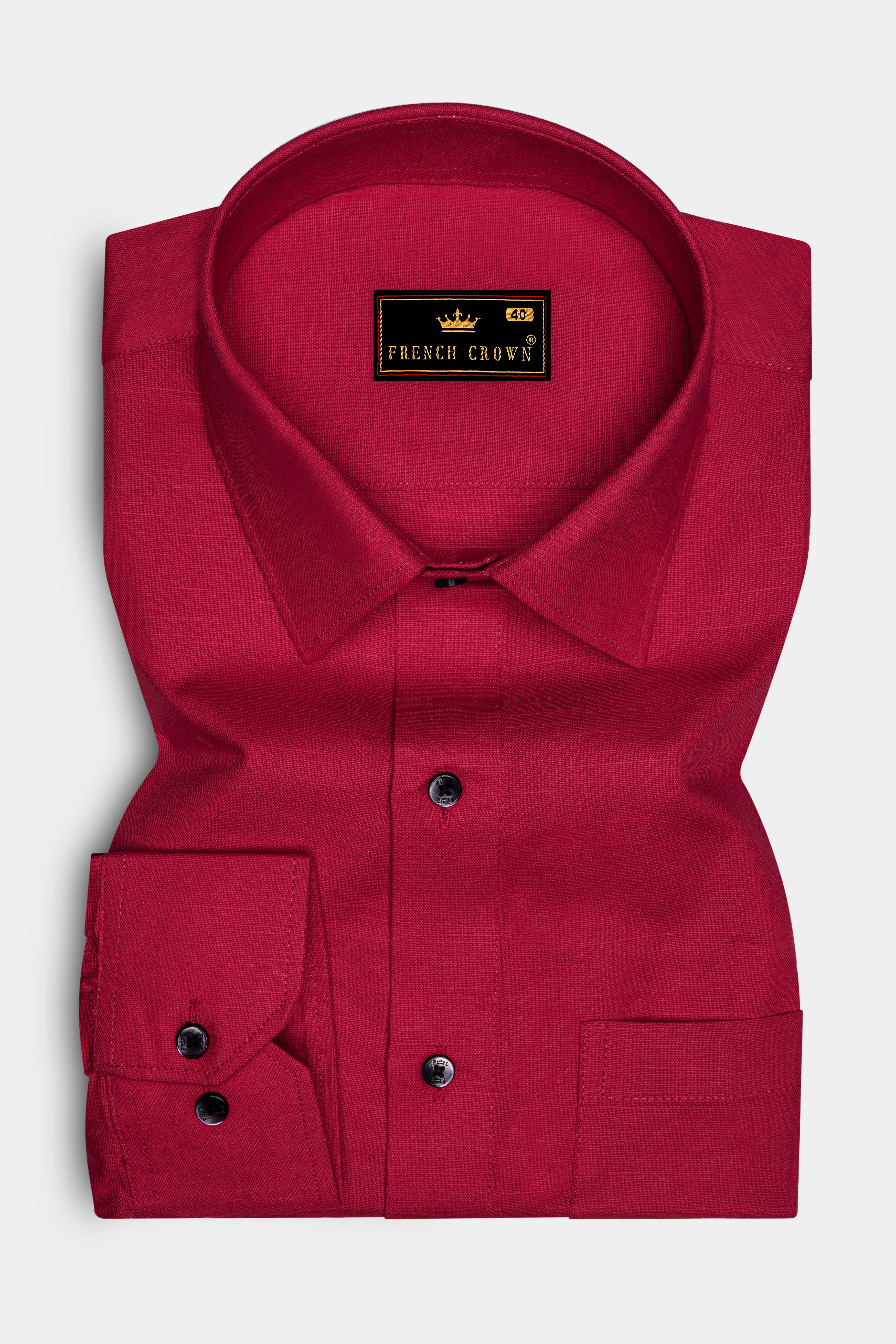 Cardinal Red Luxurious Linen Shirt