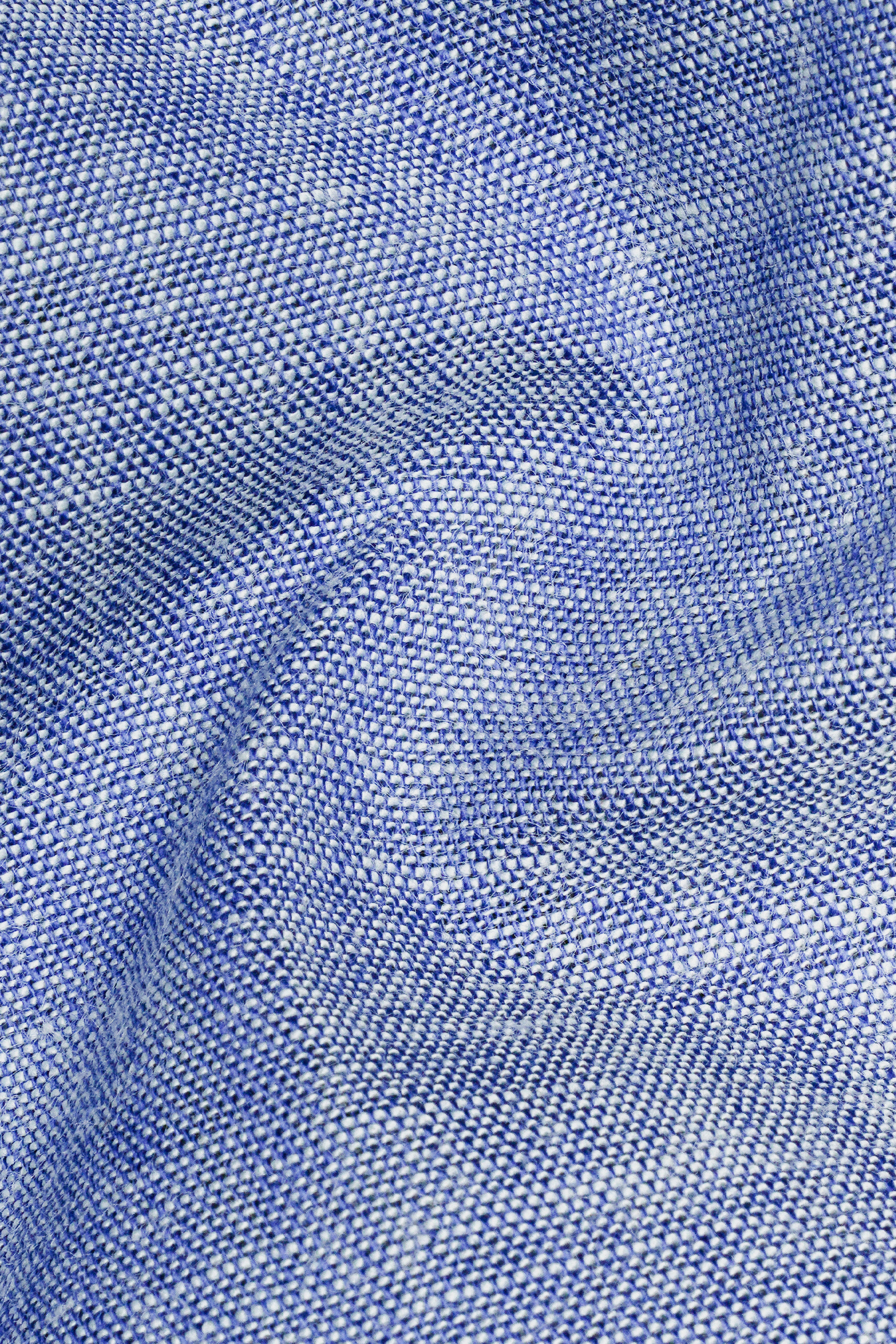 Carolina Blue with Brown and Black Luxurious Linen Designer Shirt