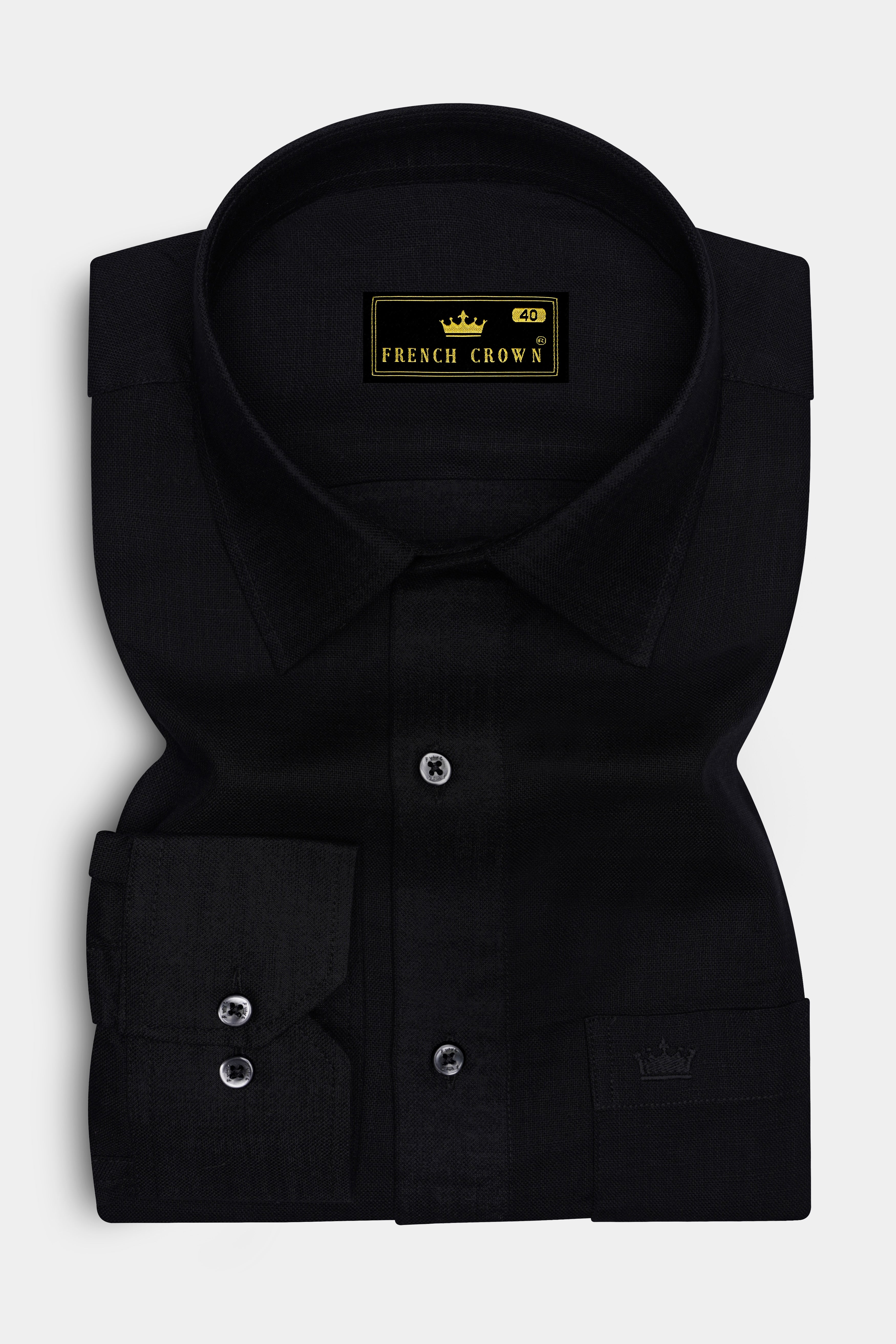 Jade Black Luxurious Linen Shirt