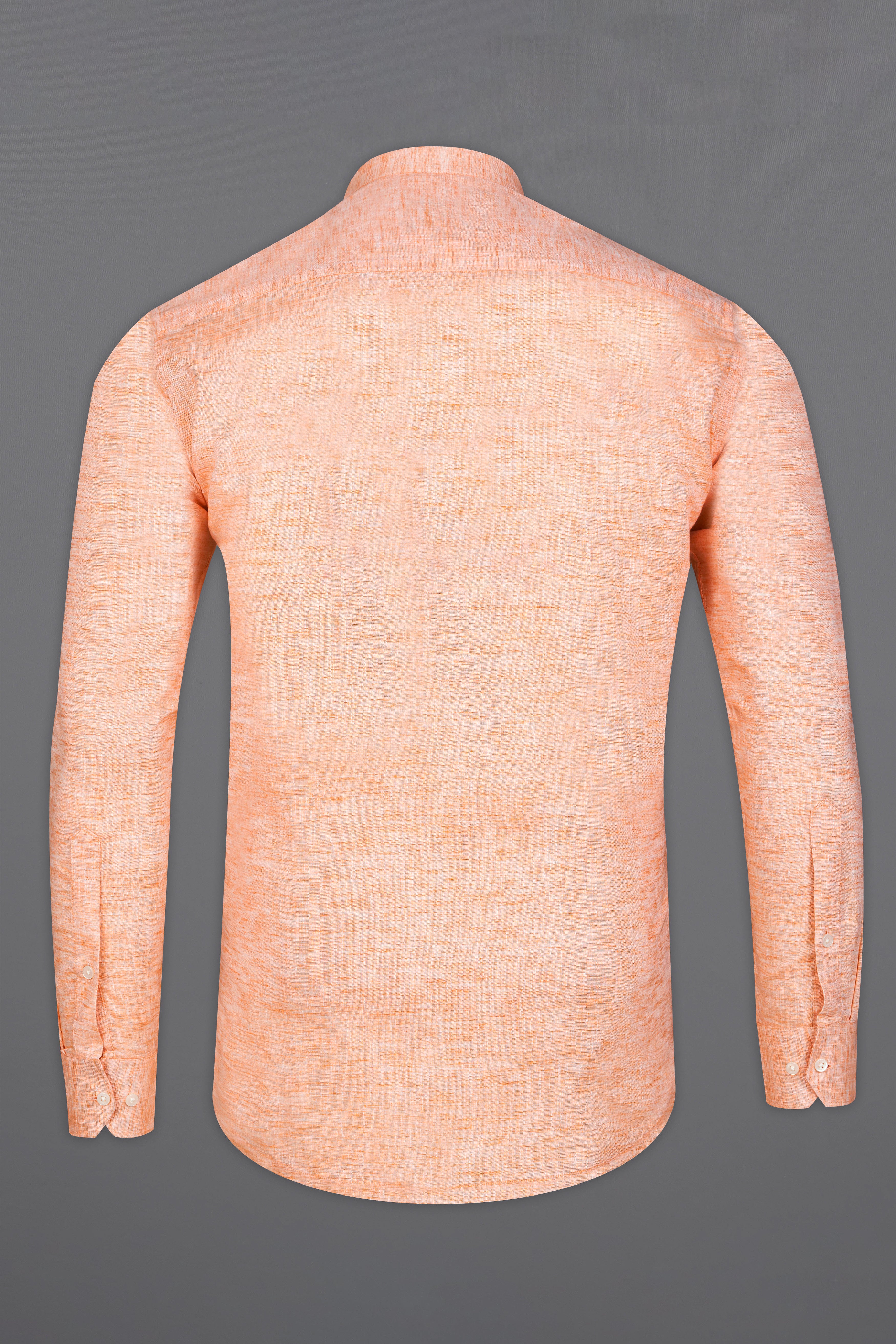 Tacao Peach Lord Hanuman Hand Painted Luxurious Linen Designer Shirt
