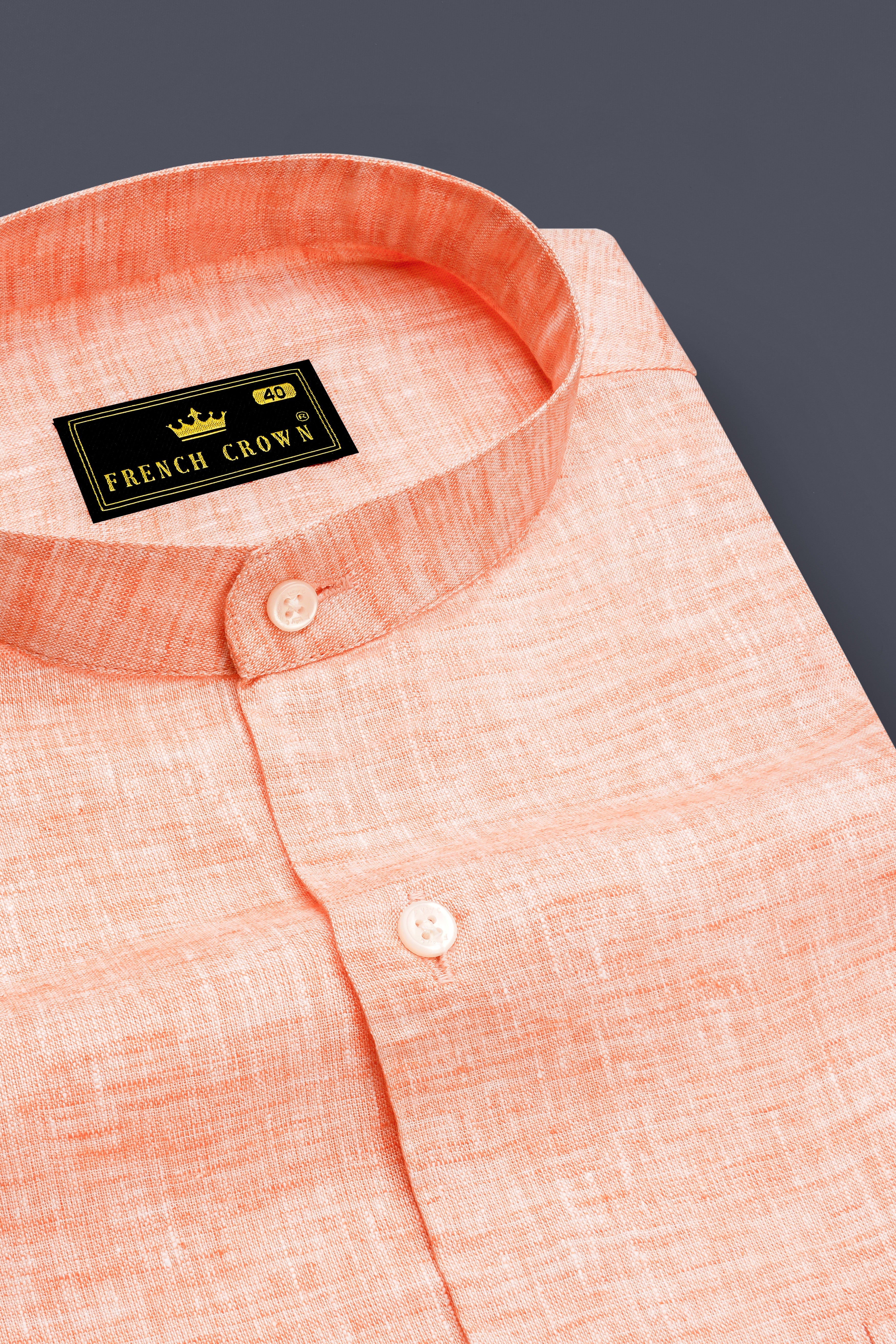 Mandys Peach Luxurious Linen Shirt
