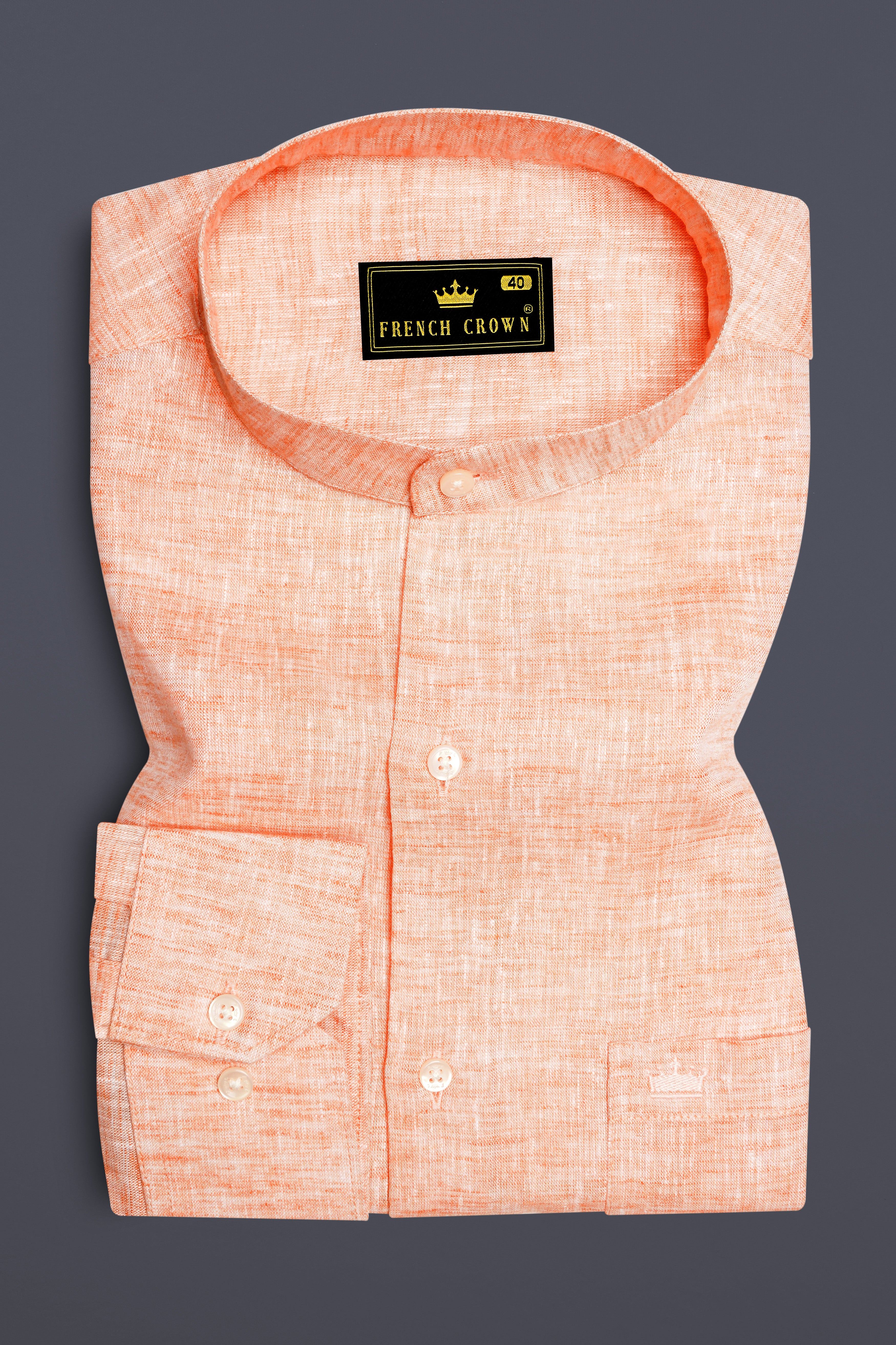 Mandys Peach Luxurious Linen Shirt