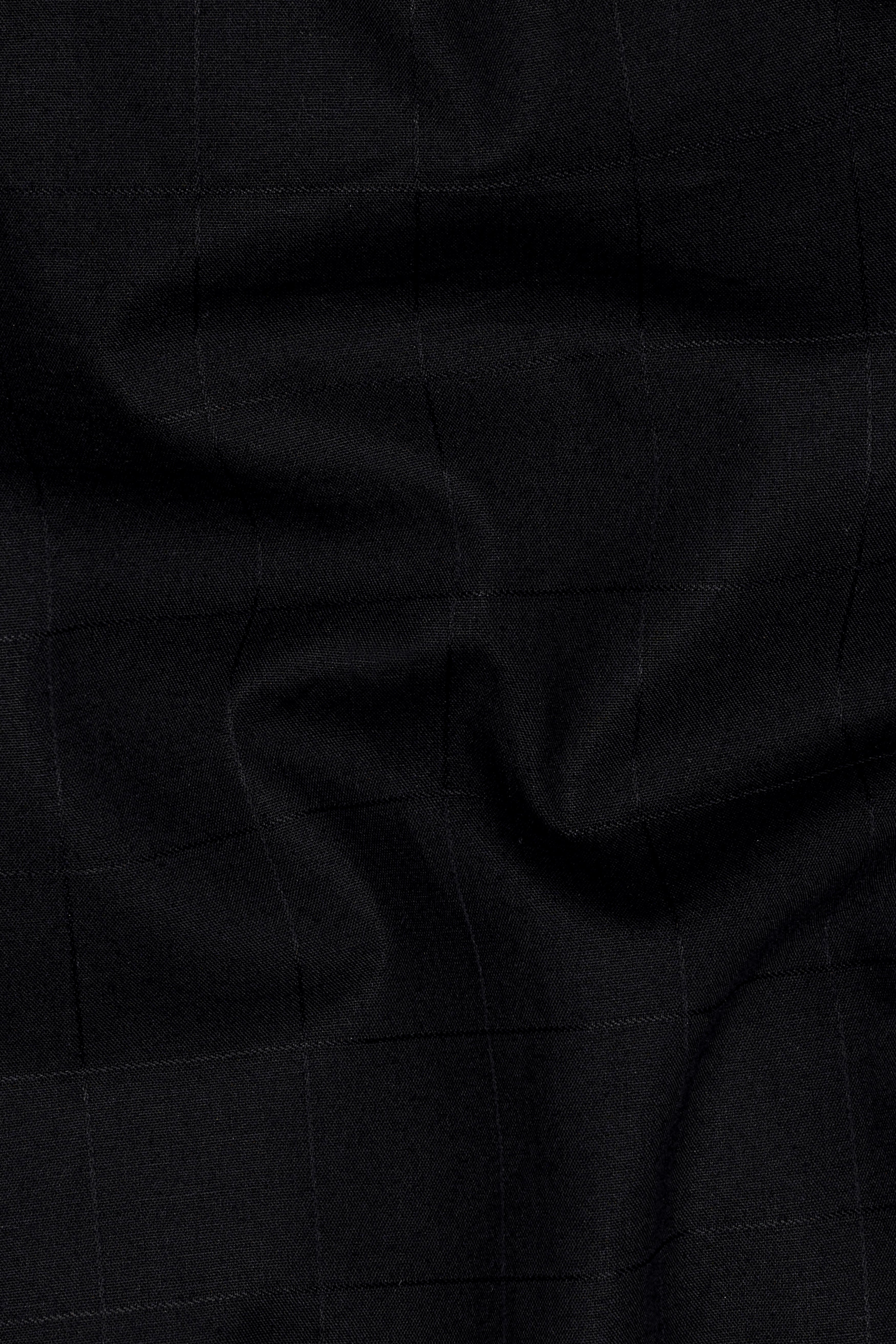 Jade Black With Hand Painted Dobby Textured Premium Giza Cotton Designer Shirt