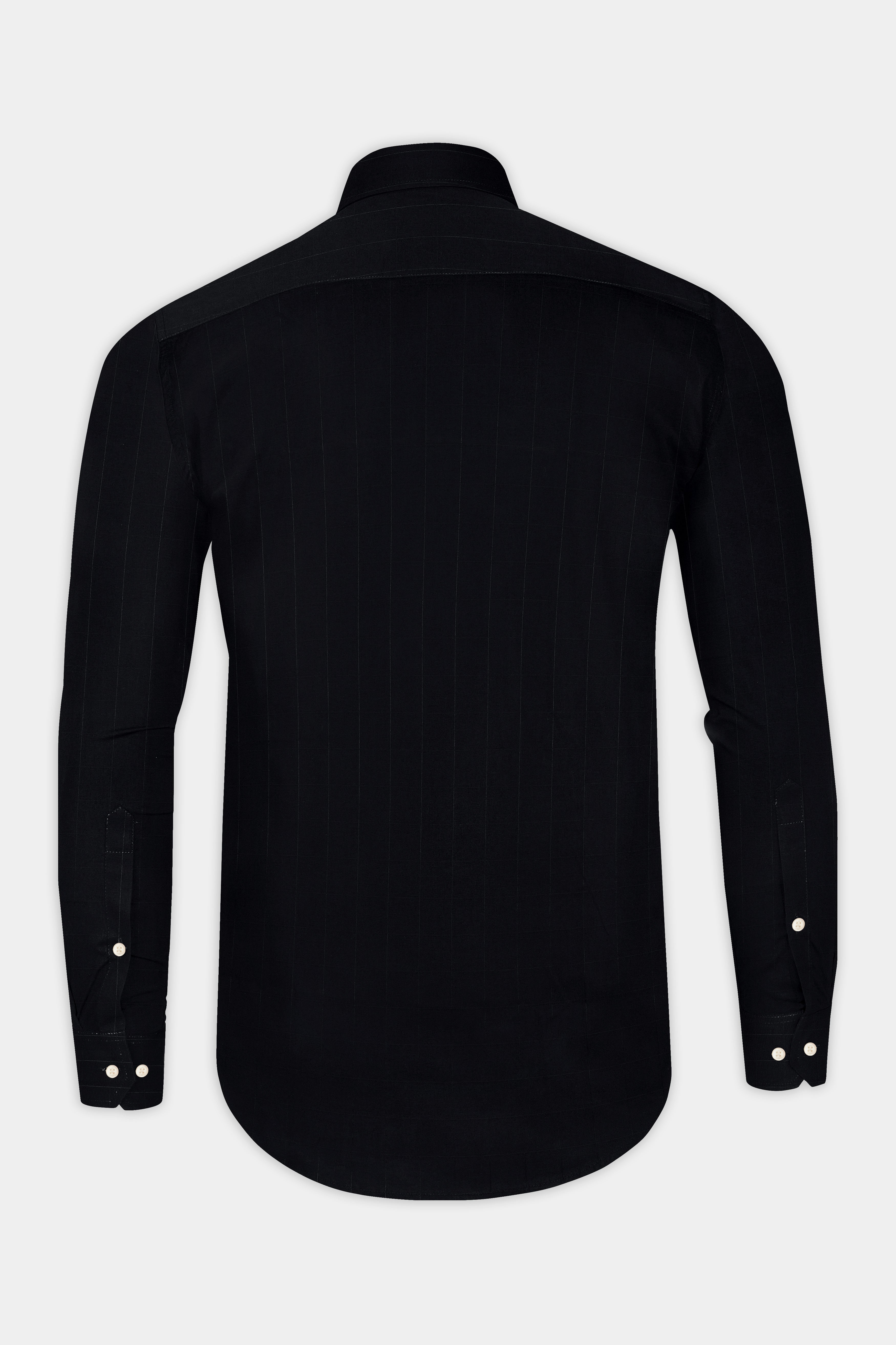 Jade Black Dobby Textured Premium Giza Cotton Shirt