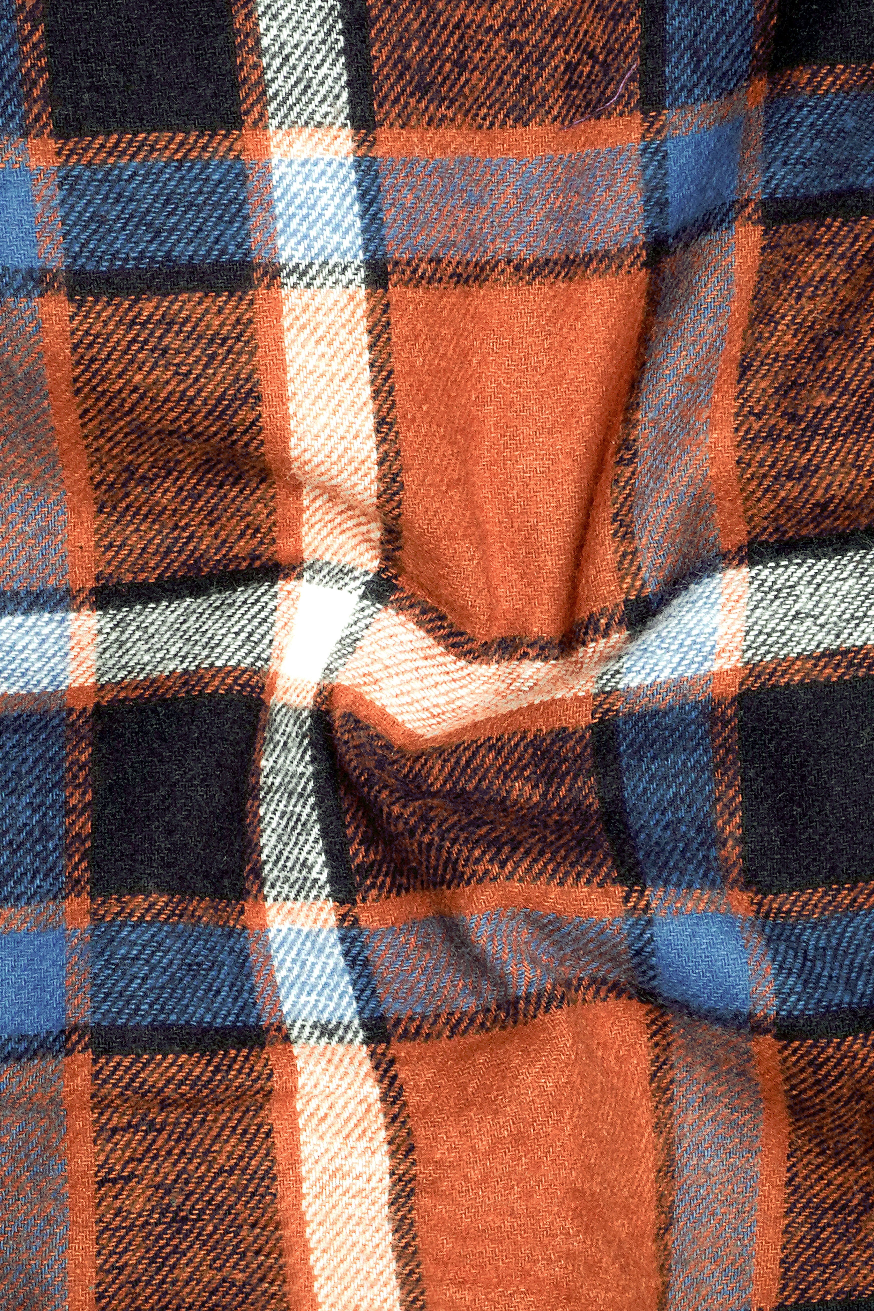 Carmine Red with Vulcan Black and White Plaid Flannel Designer Overshirt/Shacket