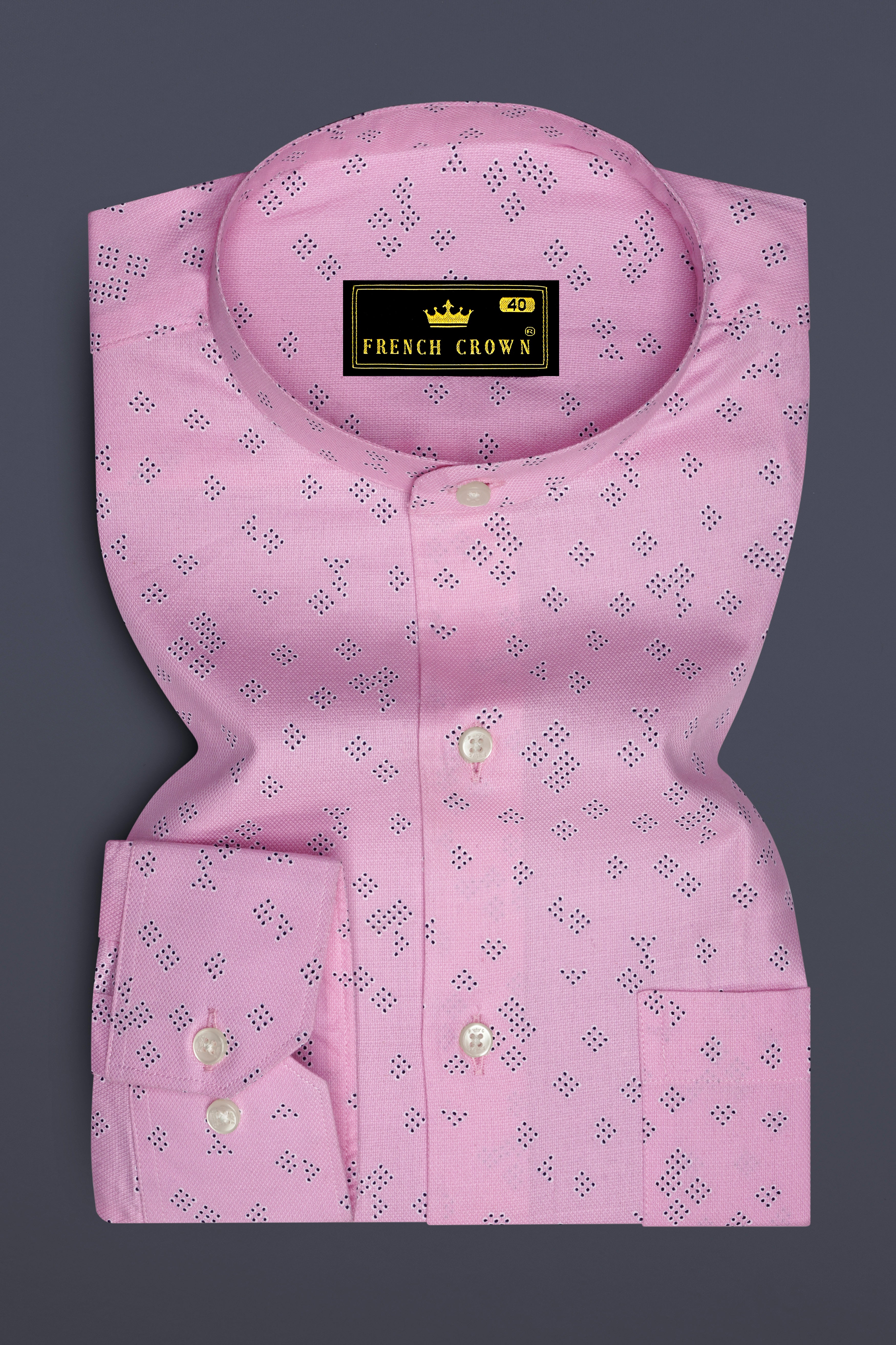 Oyster Pink Dobby Textured Premium Giza Cotton Shirt