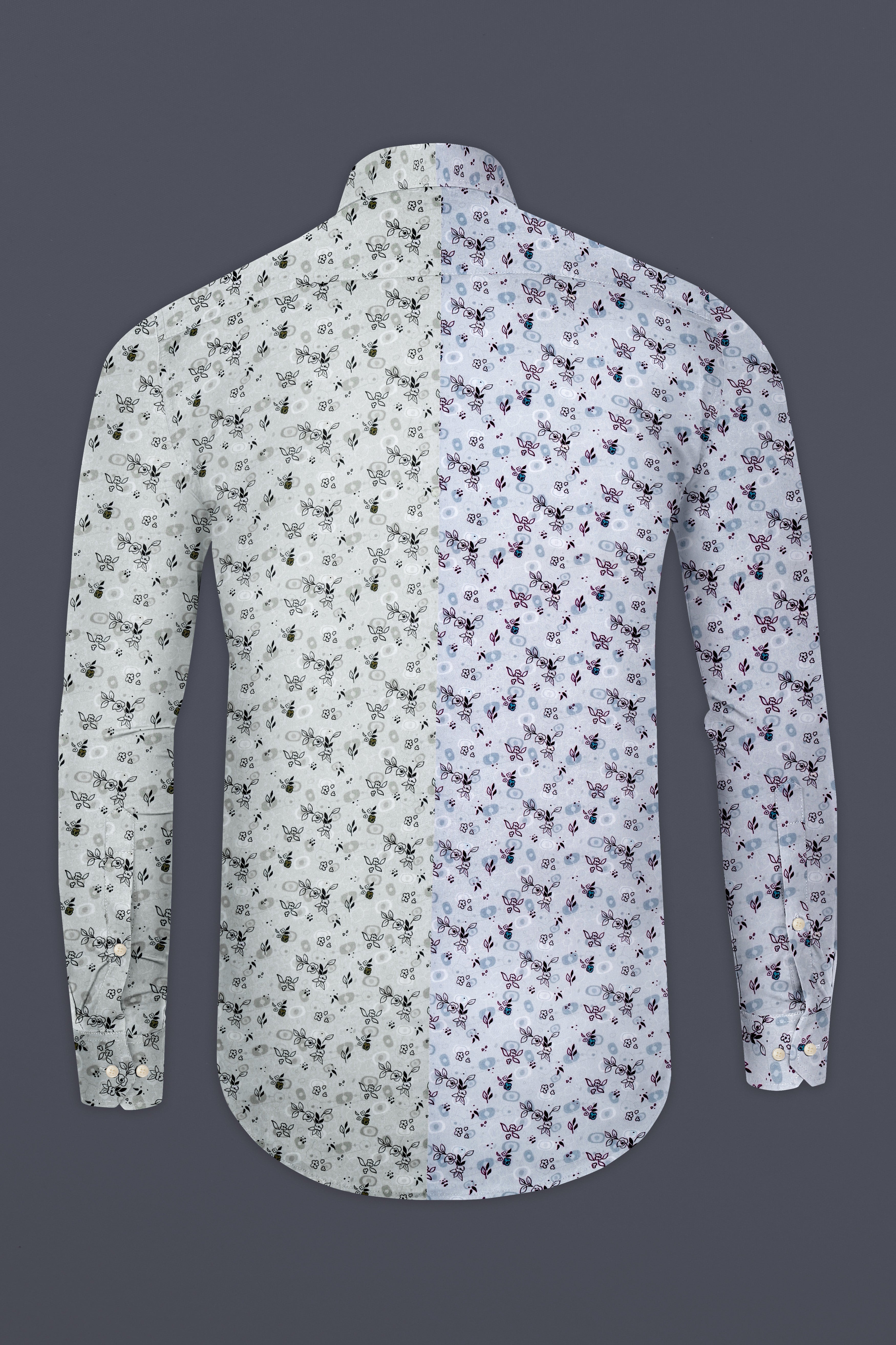 Mercury Cream and White Ditsy Printed Super Soft Premium Cotton Designer Shirt