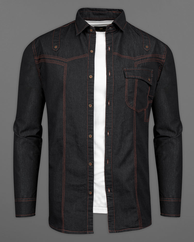 Bare Denim Men Biker Denim Grey Shirt  Selling Fast at Pantaloonscom