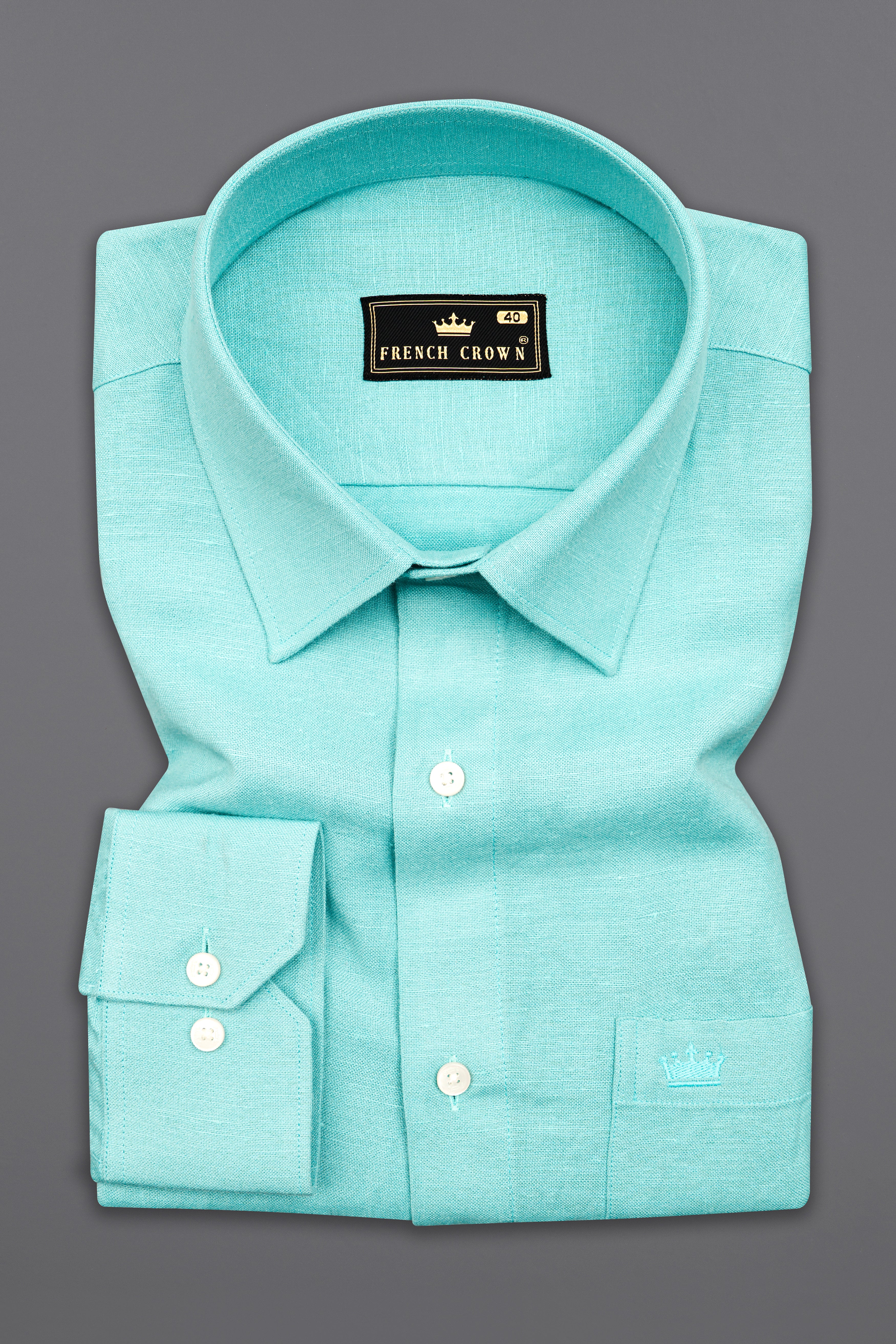 Mizuasagi Aqua Blue Luxurious Linen Shirt