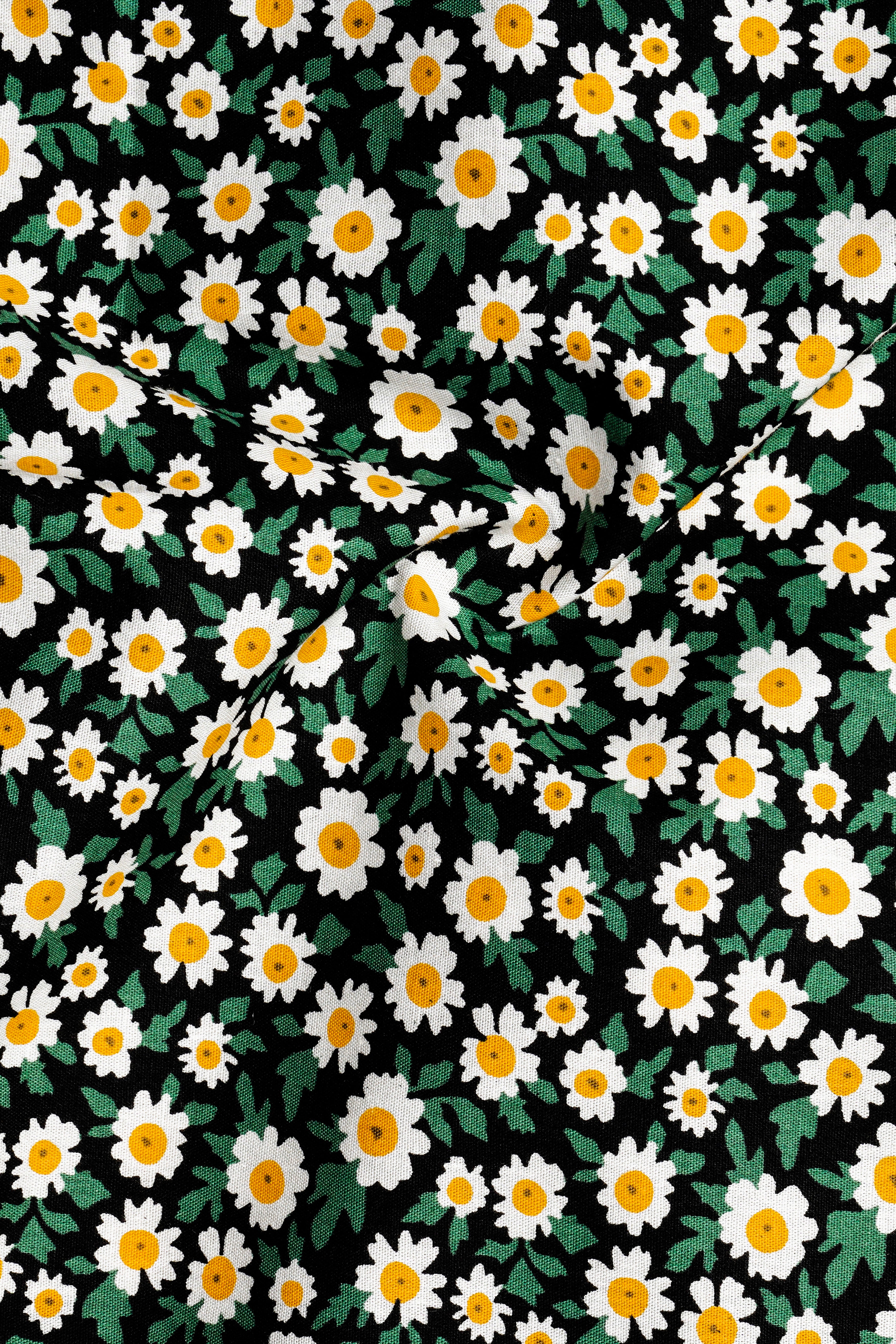 Jewel Green and White Multicolour Ditsy Printed Premium Cotton Kurta Shirt