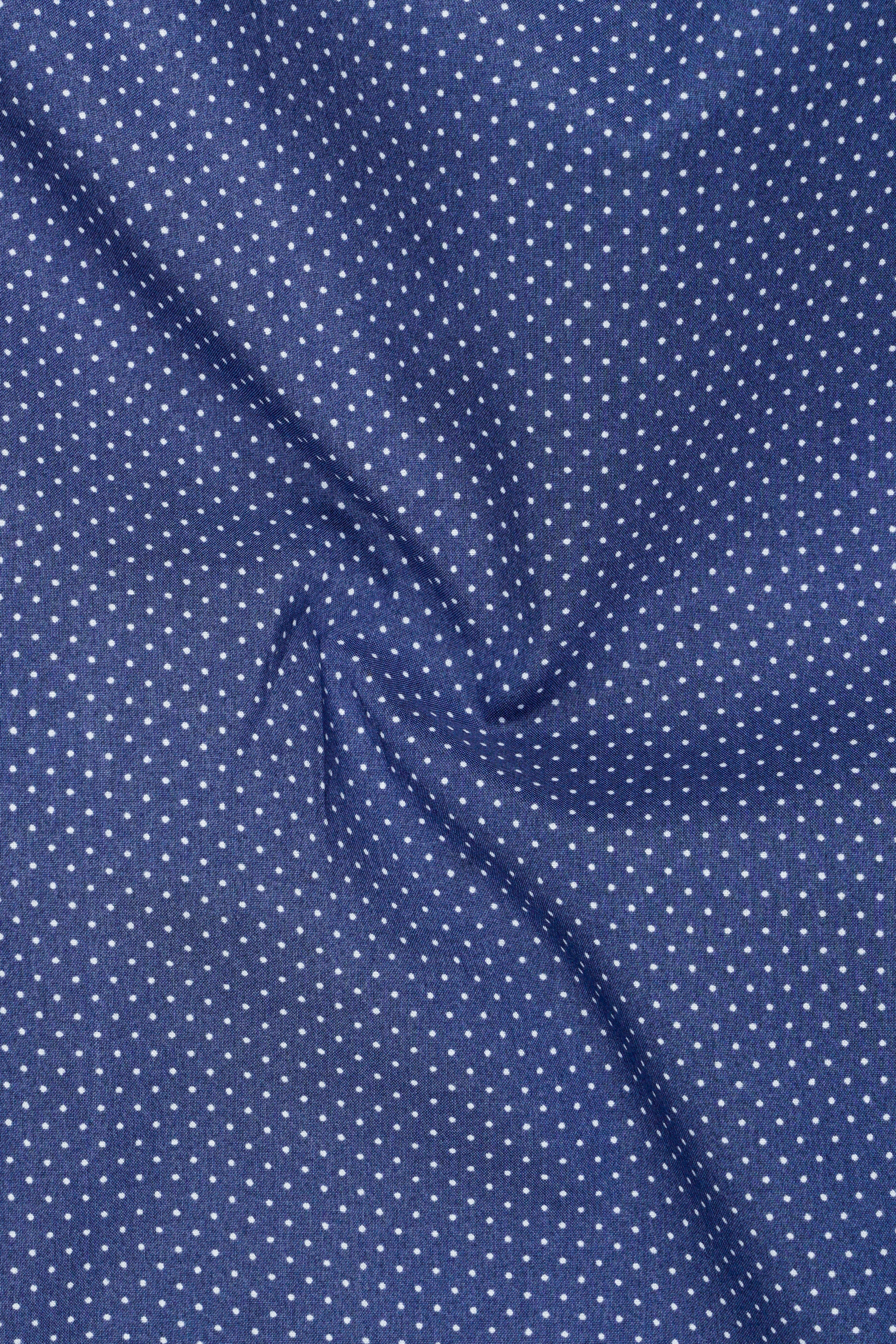 Twilight Blue Polka Dots Premium Cotton Shirt