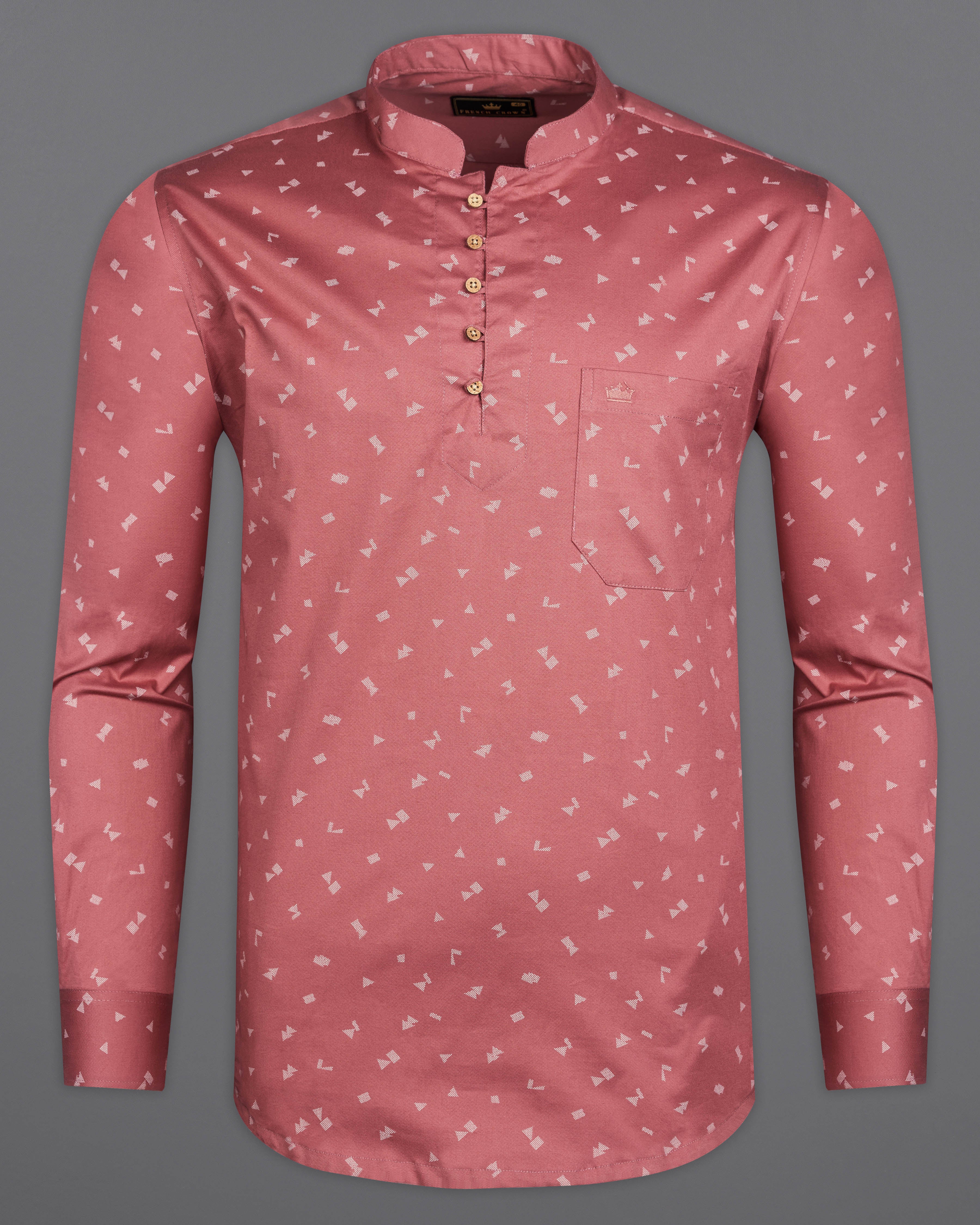Clay Pink with White Textured Twill Premium Cotton Kurta Shirt 9874-KS-38, 9874-KS-H-38, 9874-KS-39, 9874-KS-H-39, 9874-KS-40, 9874-KS-H-40, 9874-KS-42, 9874-KS-H-42, 9874-KS-44, 9874-KS-H-44, 9874-KS-46, 9874-KS-H-46, 9874-KS-48, 9874-KS-H-48, 9874-KS-50, 9874-KS-H-50, 9874-KS-52, 9874-KS-H-52