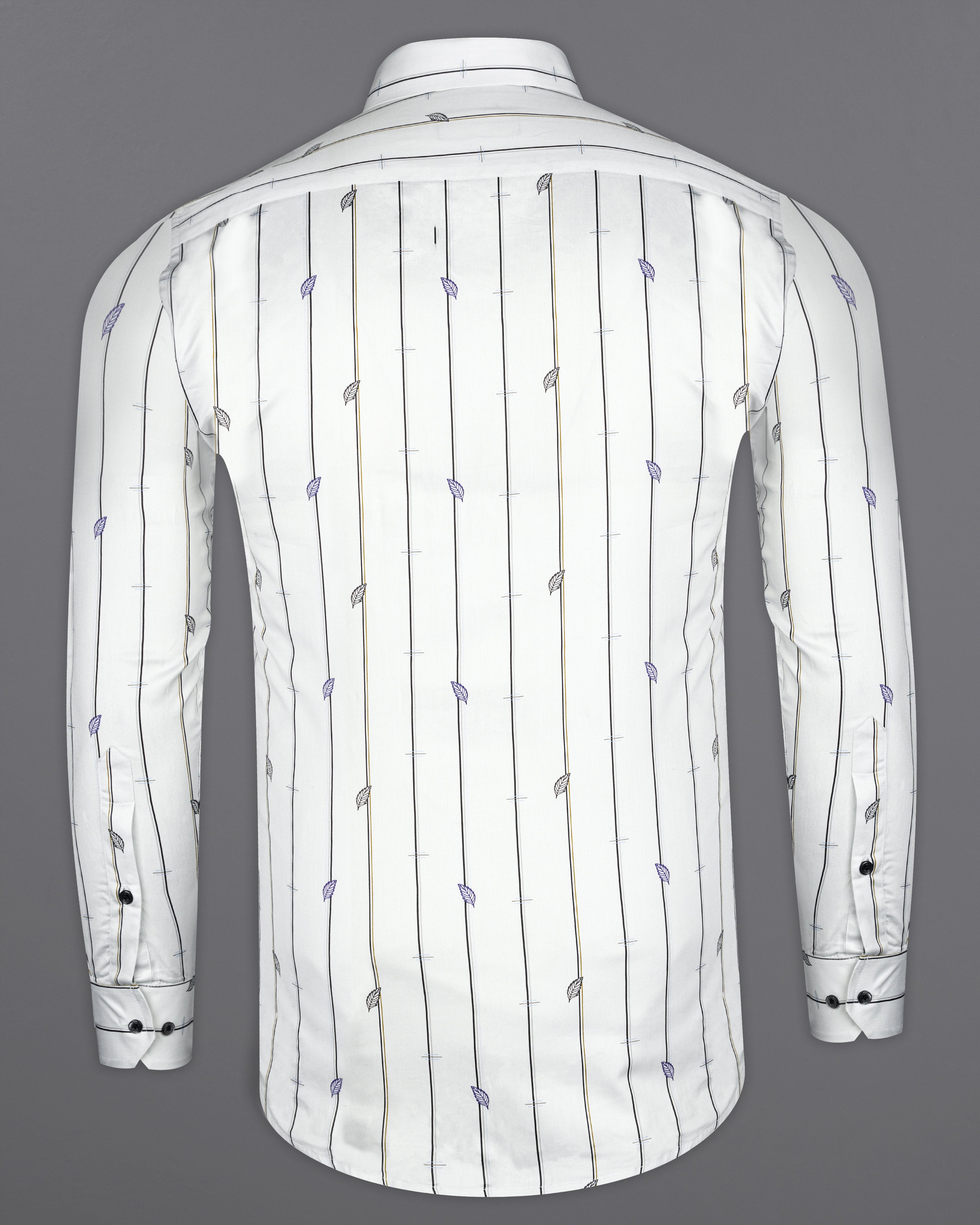 Bright White Striped with Leaves Printed Super Soft Premium Cotton Shirt 9887-BLK-38, 9887-BLK-H-38, 9887-BLK-39, 9887-BLK-H-39, 9887-BLK-40, 9887-BLK-H-40, 9887-BLK-42, 9887-BLK-H-42, 9887-BLK-44, 9887-BLK-H-44, 9887-BLK-46, 9887-BLK-H-46, 9887-BLK-48, 9887-BLK-H-48, 9887-BLK-50, 9887-BLK-H-50, 9887-BLK-52, 9887-BLK-H-52