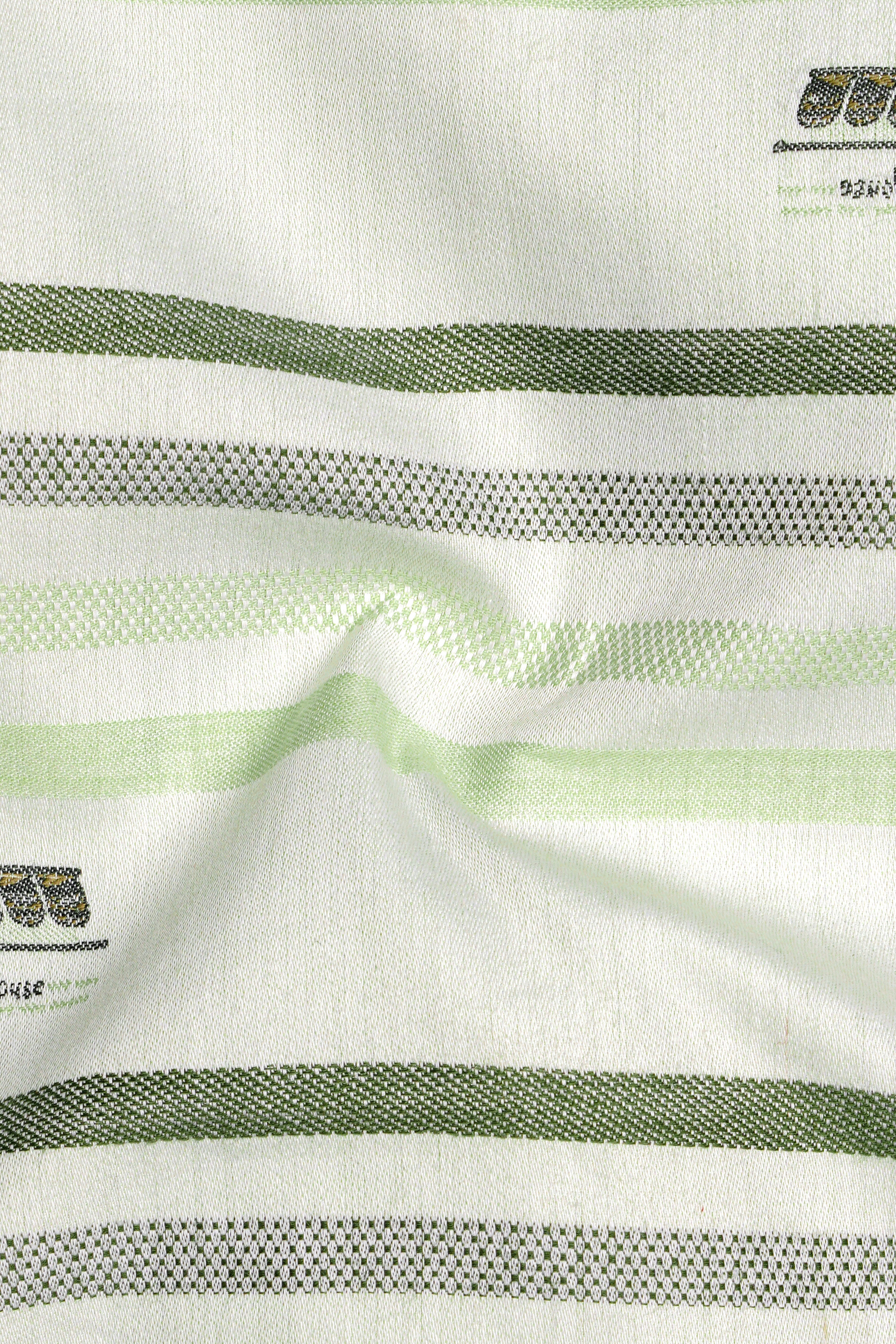 Catskill with Surf Crest Green Striped Dobby Premium Giza Cotton Shirt