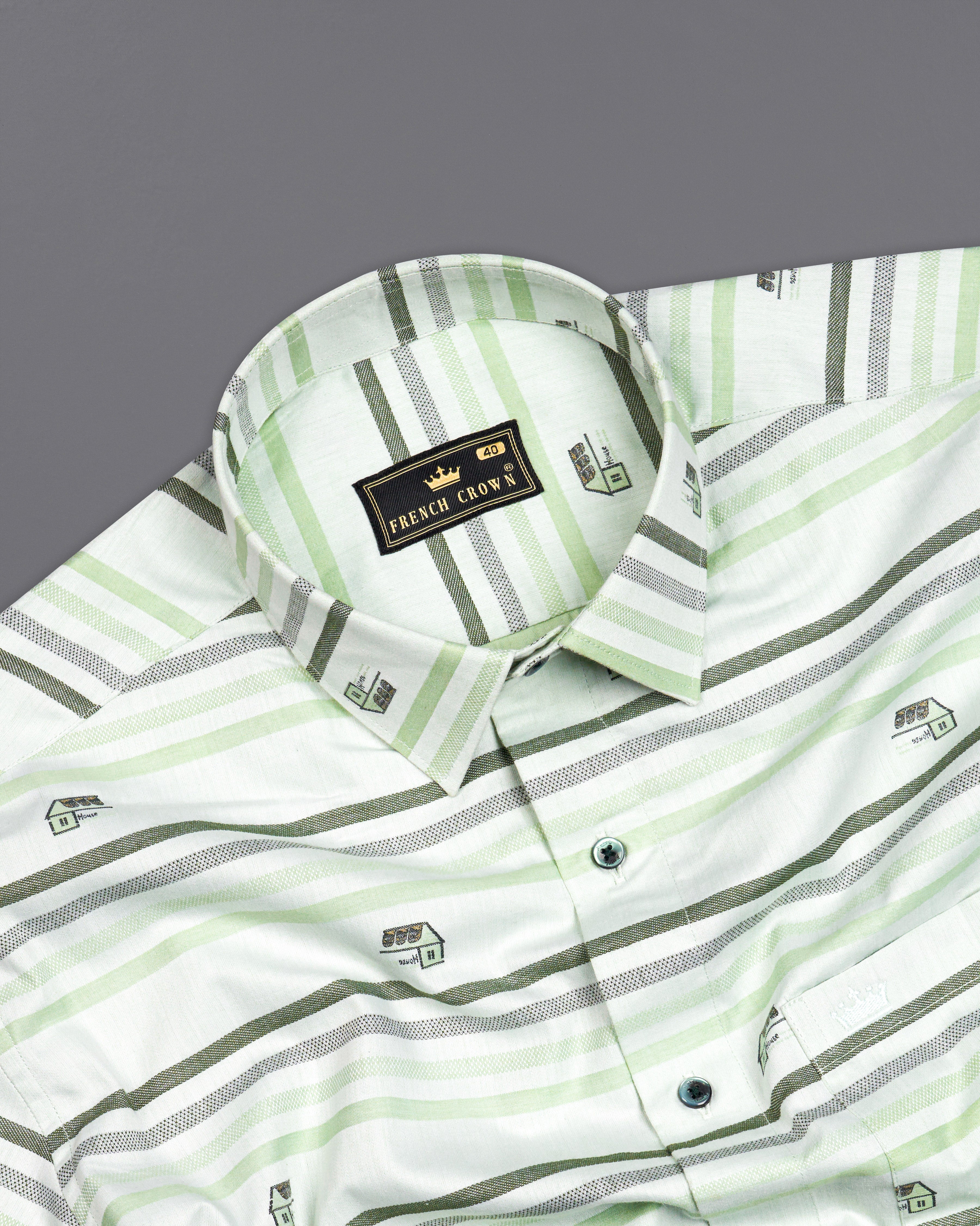 Catskill with Surf Crest Green Striped Dobby Premium Giza Cotton Shirt 9906-GR-38, 9906-GR-H-38, 9906-GR-39, 9906-GR-H-39, 9906-GR-40, 9906-GR-H-40, 9906-GR-42, 9906-GR-H-42, 9906-GR-44, 9906-GR-H-44, 9906-GR-46, 9906-GR-H-46, 9906-GR-48, 9906-GR-H-48, 9906-GR-50, 9906-GR-H-50, 9906-GR-52, 9906-GR-H-52