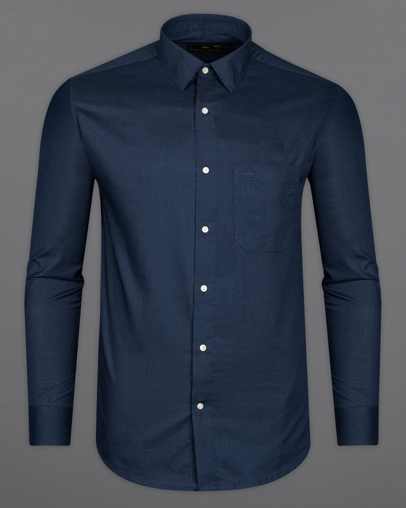 FIREFLY NAVY BLUE DOBBY TEXTURED PREMIUM GIZA COTTON SHIRT