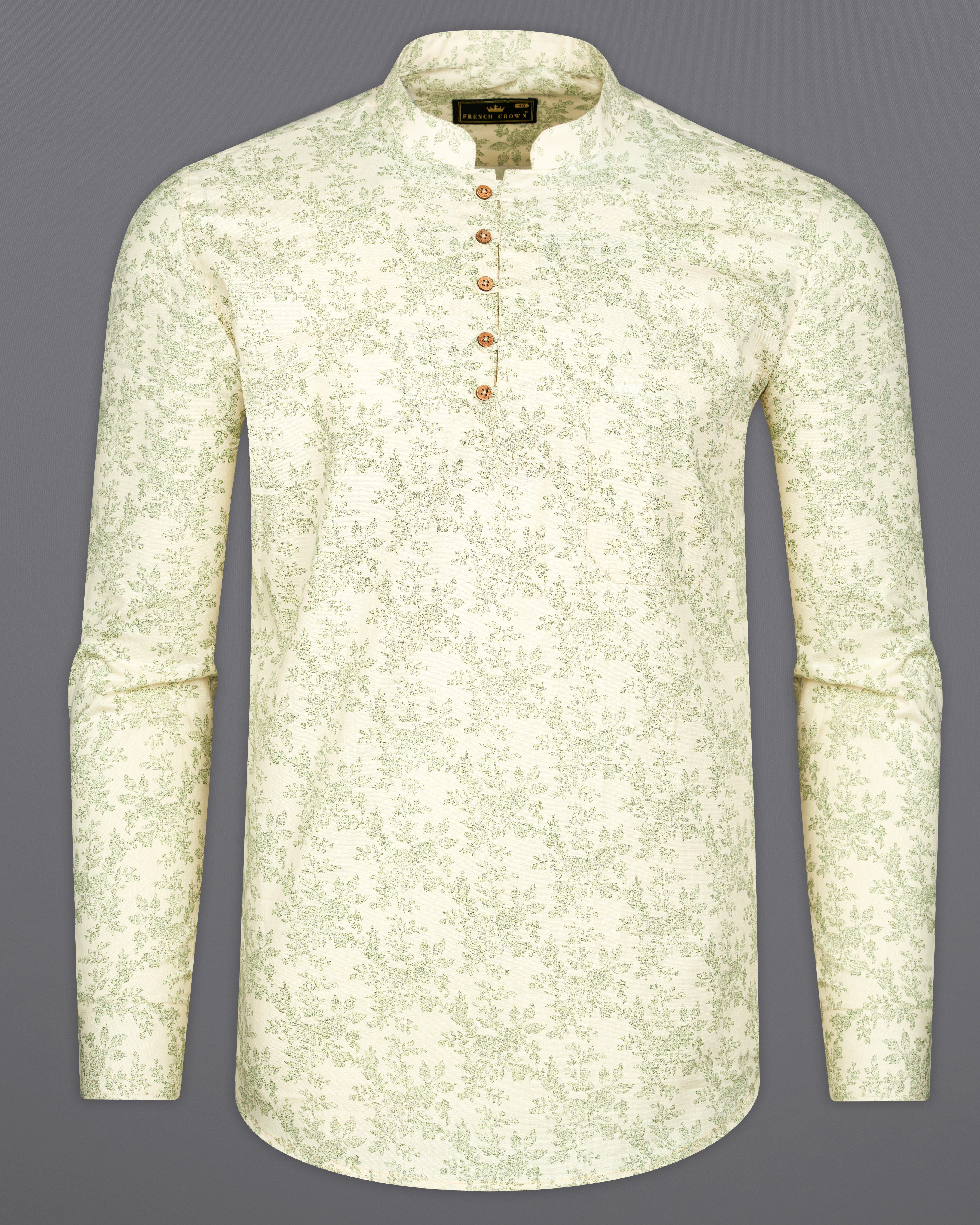 Beige with Moss Green Ditsy Printed Luxurious Linen Kurta Shirt 9930-KS-38, 9930-KS-H-38, 9930-KS-39, 9930-KS-H-39, 9930-KS-40, 9930-KS-H-40, 9930-KS-42, 9930-KS-H-42, 9930-KS-44, 9930-KS-H-44, 9930-KS-46, 9930-KS-H-46, 9930-KS-48, 9930-KS-H-48, 9930-KS-50, 9930-KS-H-50, 9930-KS-52, 9930-KS-H-52