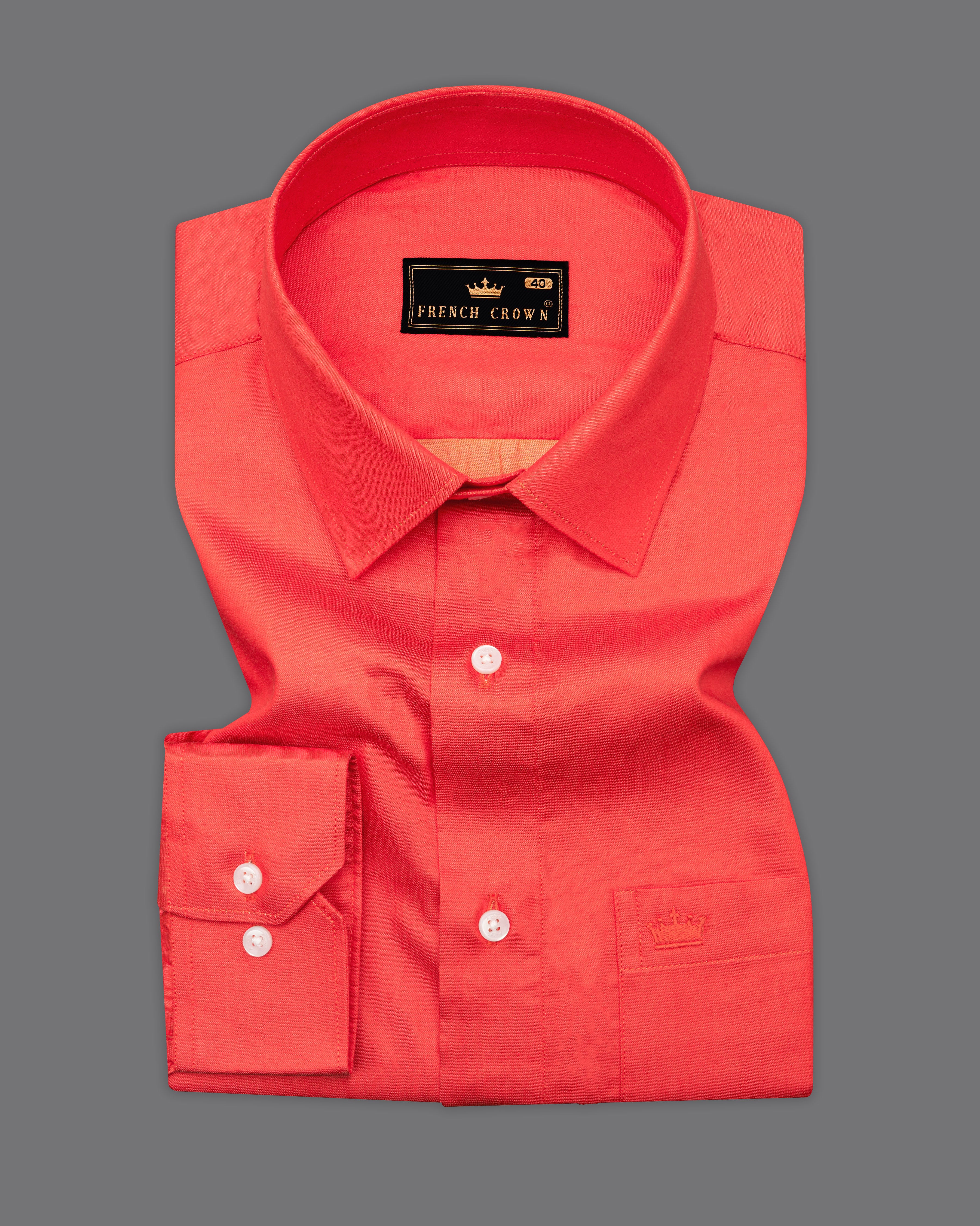 Radical Red Chambray Premium Cotton Shirt 9932-38, 9932-H-38, 9932-39, 9932-H-39, 9932-40, 9932-H-40, 9932-42, 9932-H-42, 9932-44, 9932-H-44, 9932-46, 9932-H-46, 9932-48, 9932-H-48, 9932-50, 9932-H-50, 9932-52, 9932-H-52