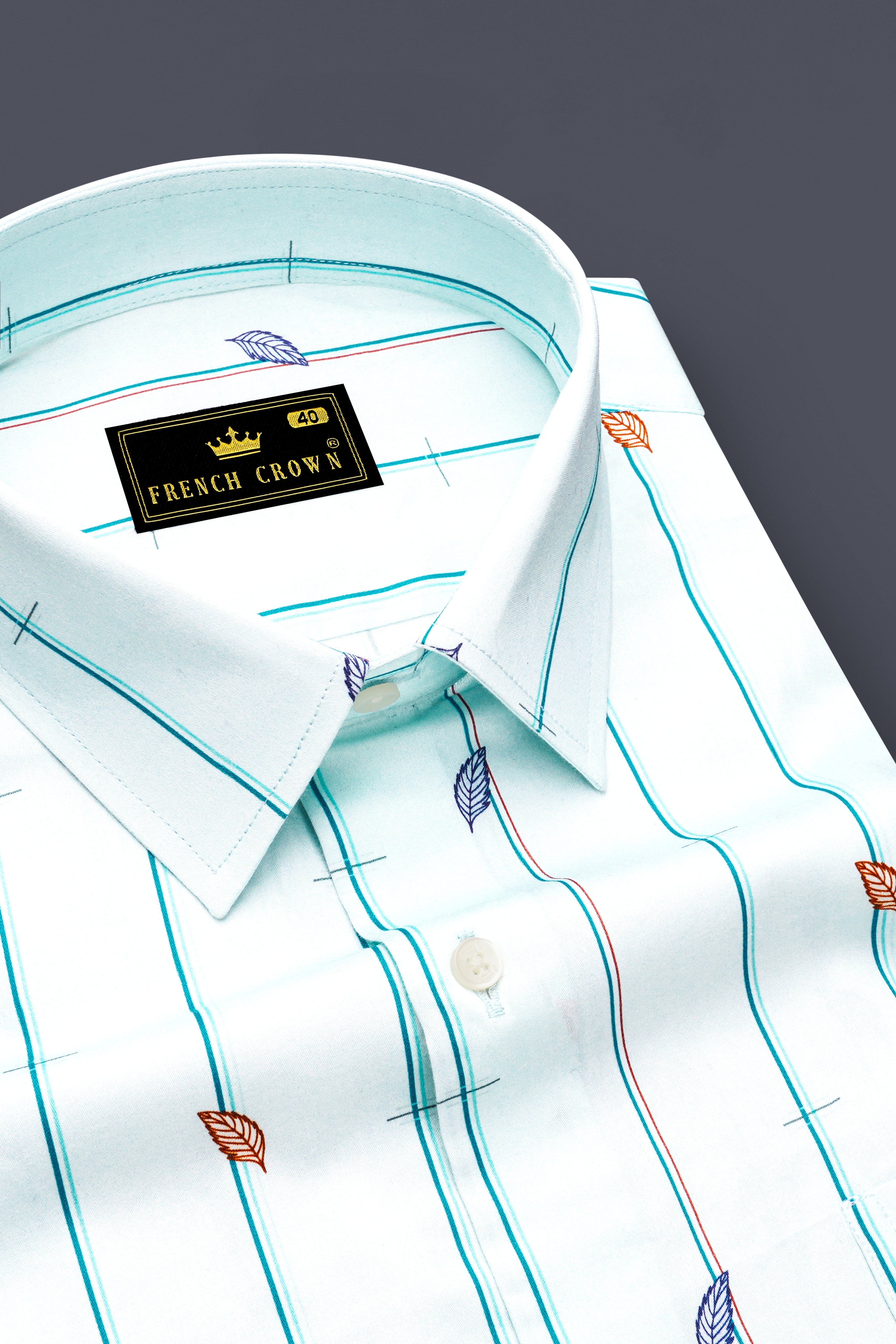 Iceberg Light Green Striped Super Soft Premium Cotton Shirt