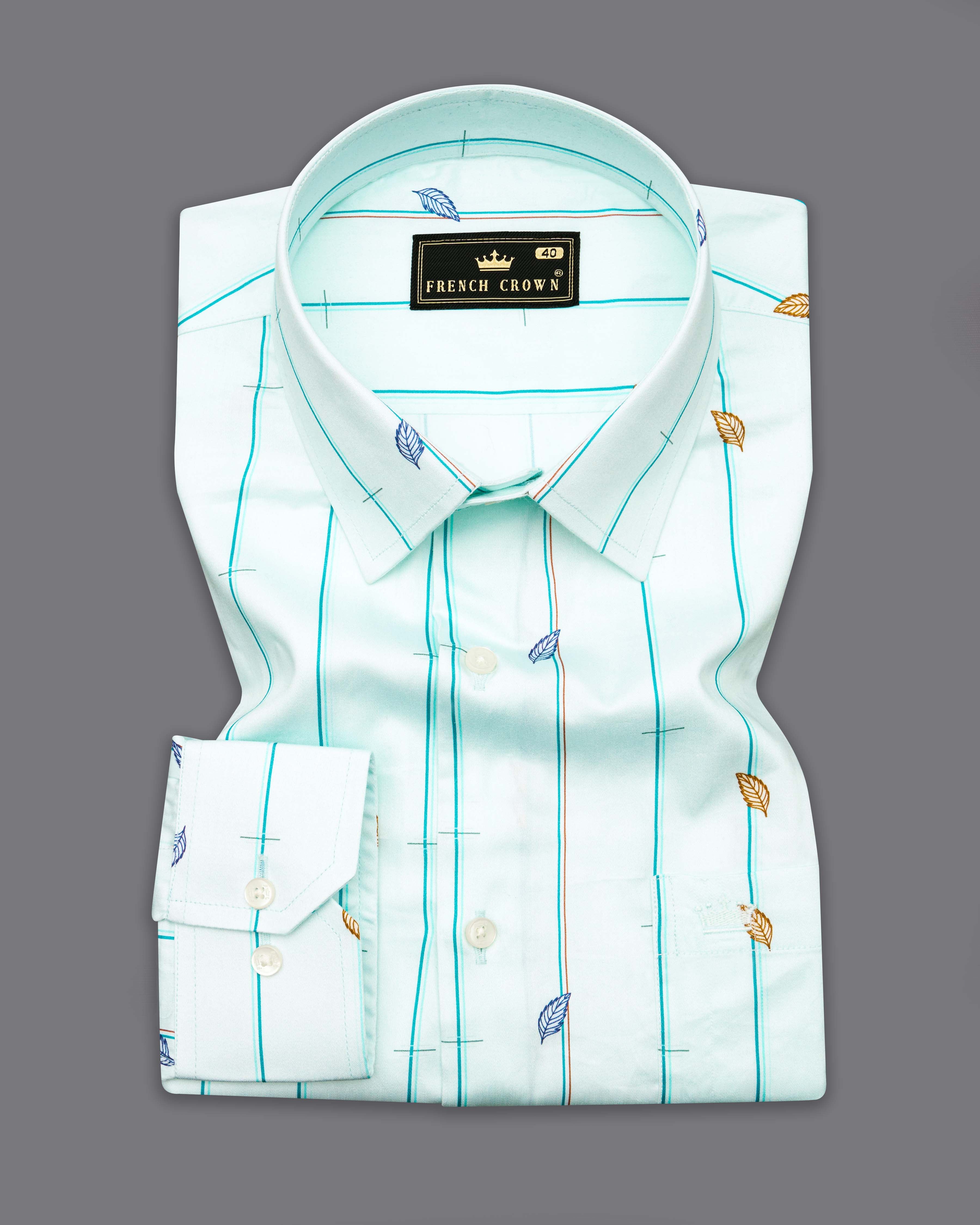 Iceberg Light Green Striped Super Soft Premium Cotton Shirt 9941-38, 9941-H-38, 9941-39, 9941-H-39, 9941-40, 9941-H-40, 9941-42, 9941-H-42, 9941-44, 9941-H-44, 9941-46, 9941-H-46, 9941-48, 9941-H-48, 9941-50, 9941-H-50, 9941-52, 9941-H-52