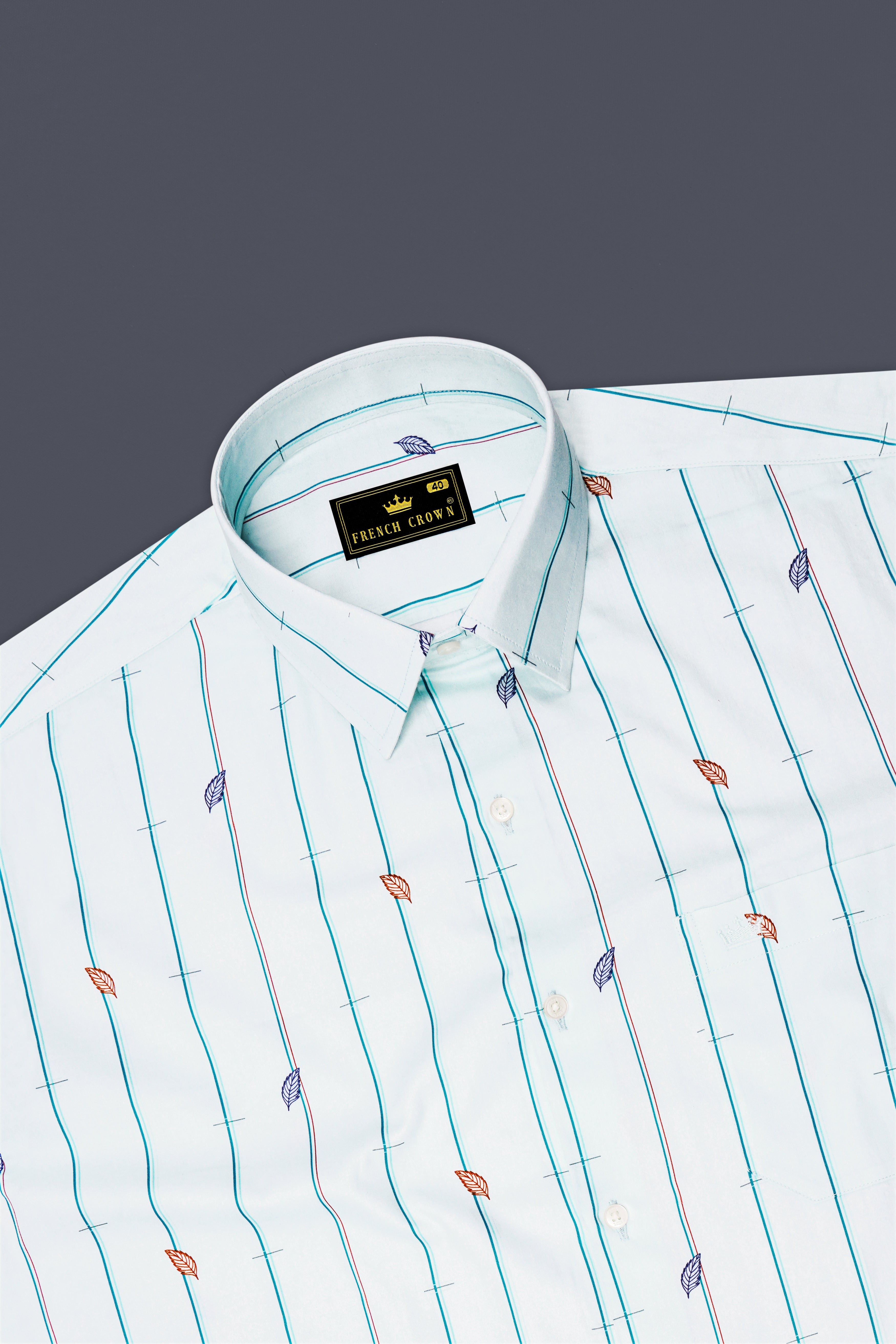 Iceberg Light Green Striped Super Soft Premium Cotton Shirt
