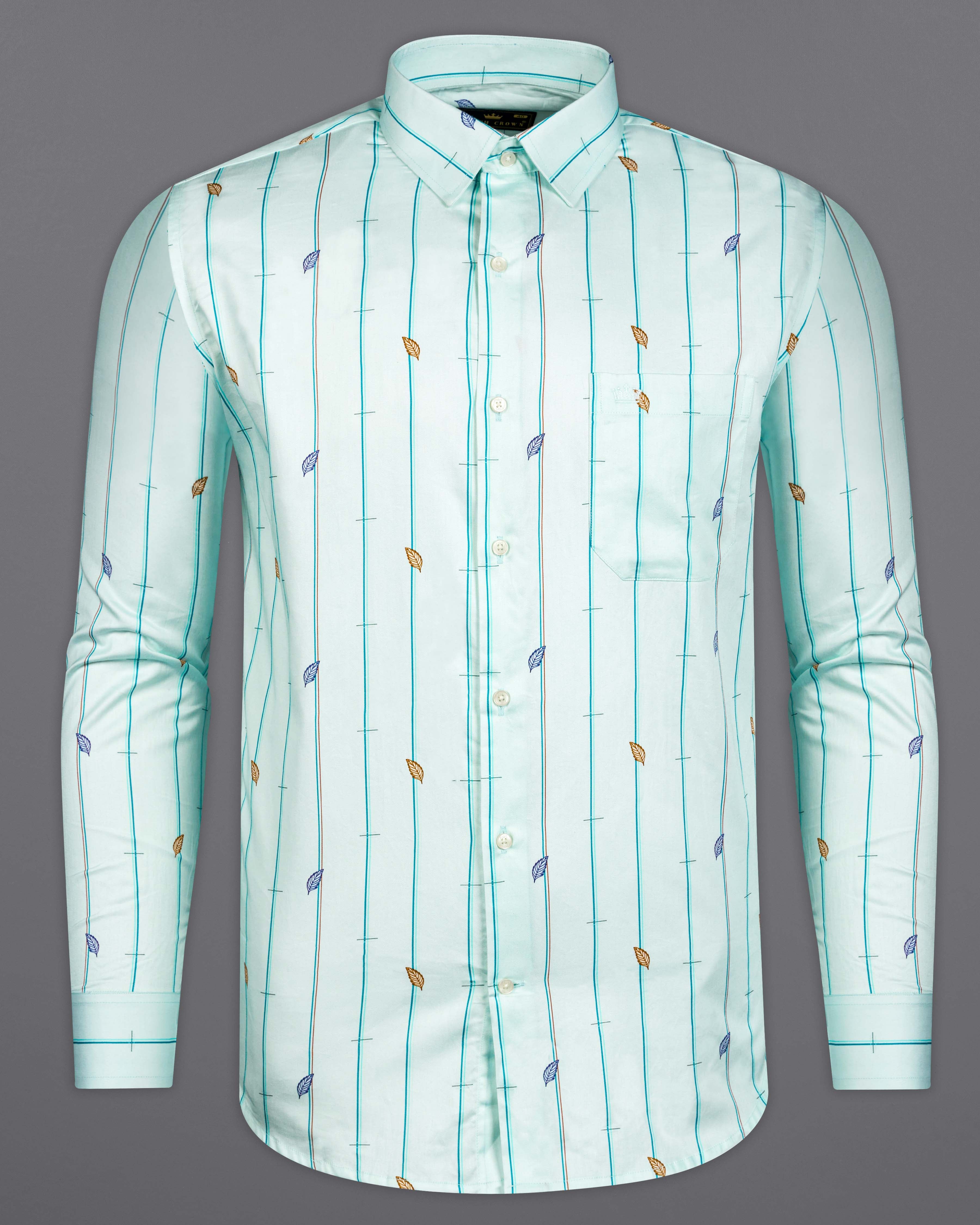 Iceberg Light Green Striped Super Soft Premium Cotton Shirt 9941-38, 9941-H-38, 9941-39, 9941-H-39, 9941-40, 9941-H-40, 9941-42, 9941-H-42, 9941-44, 9941-H-44, 9941-46, 9941-H-46, 9941-48, 9941-H-48, 9941-50, 9941-H-50, 9941-52, 9941-H-52